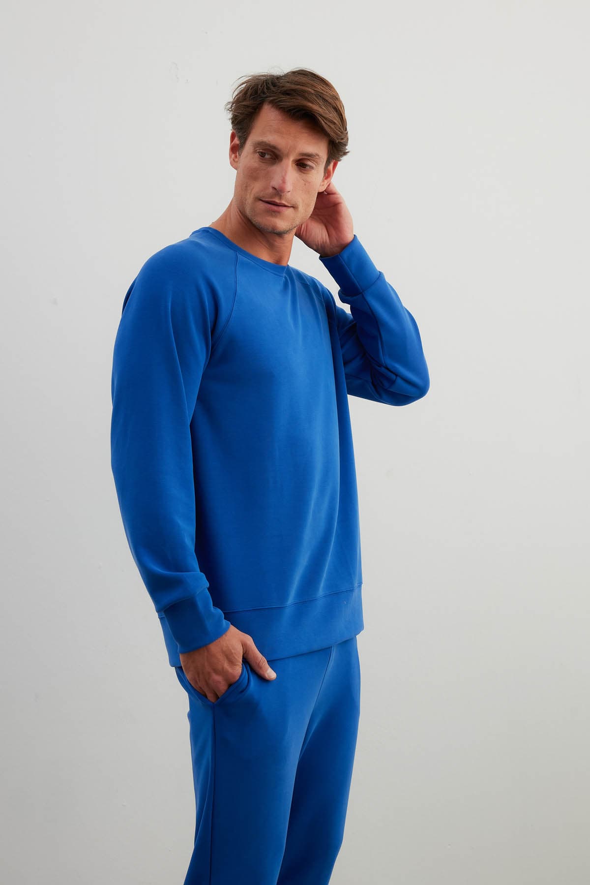 Men's Blue Modal Sweatshirt — view 4