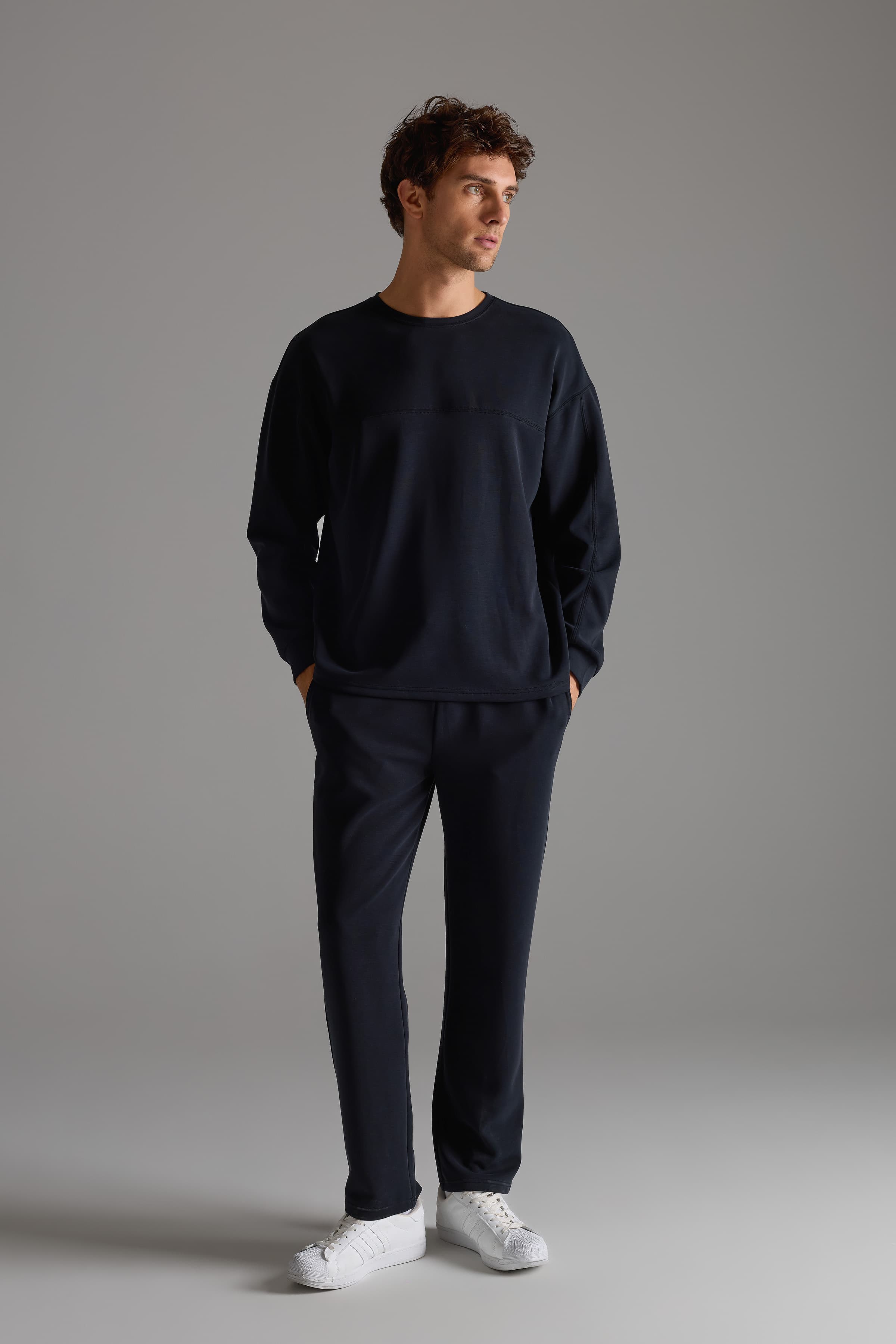 Men's Black Modal Sweatshirt — view 2