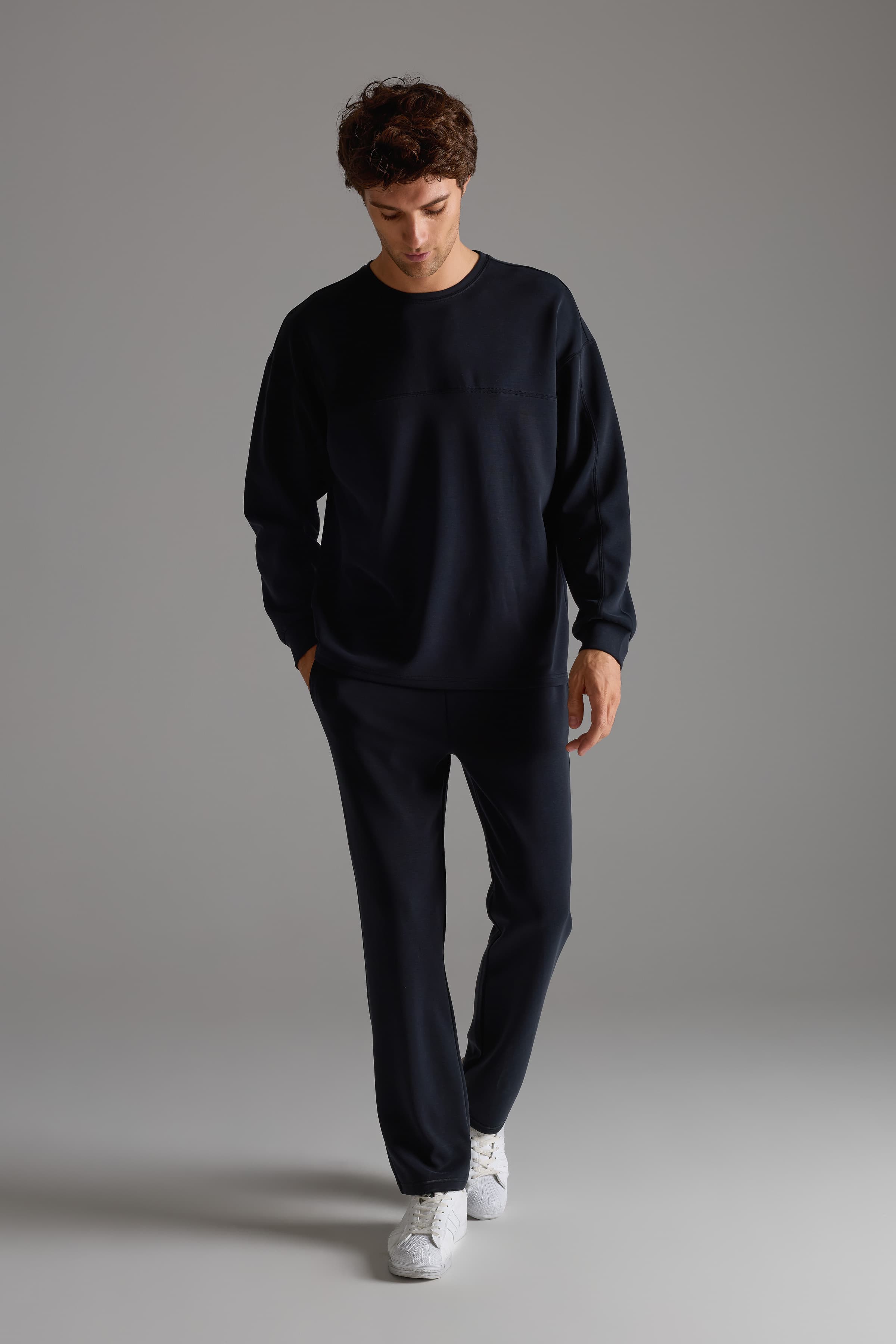 Men's Black Modal Sweatshirt — view 3