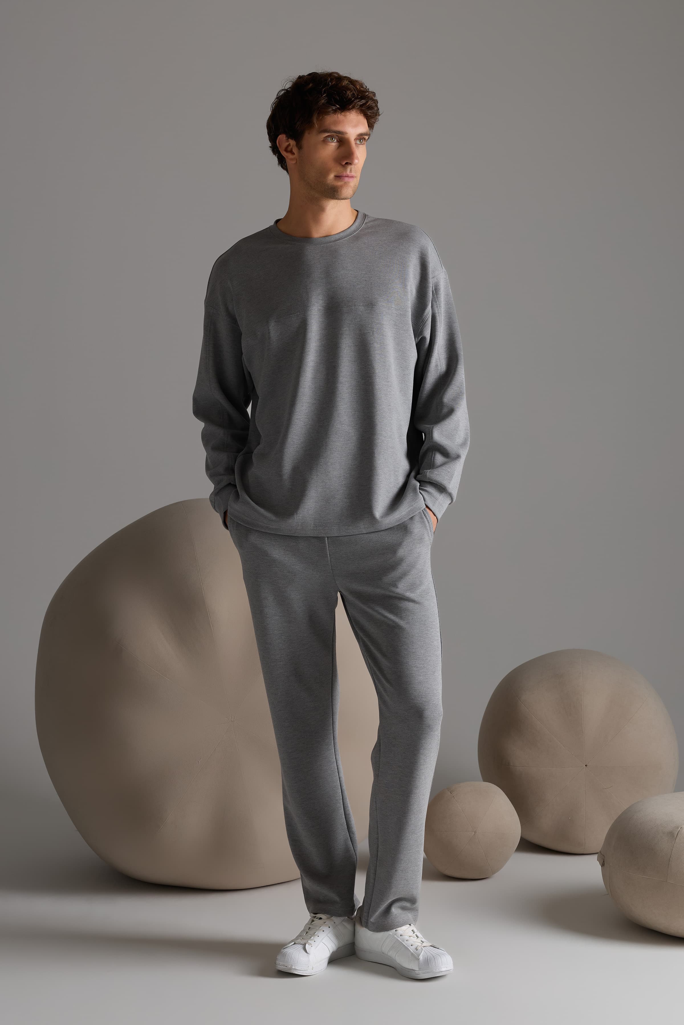 Men's Grey Modal Trousers — view 3