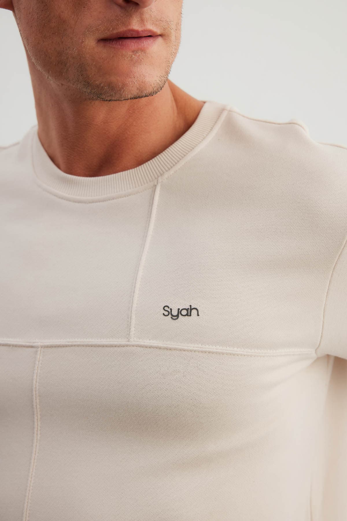 Men's Beige Cotton Tee — view 1