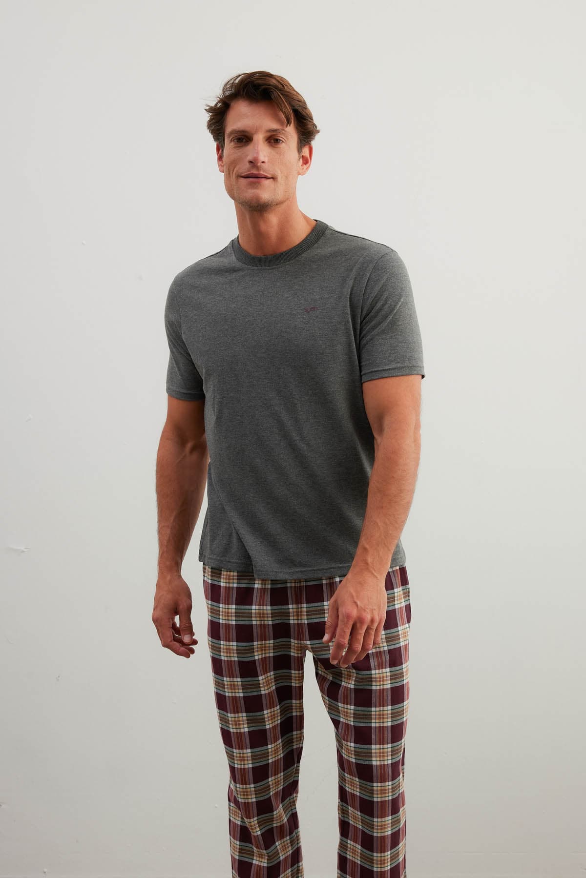 Men's Neutral Cotton Pajama Set — view 3