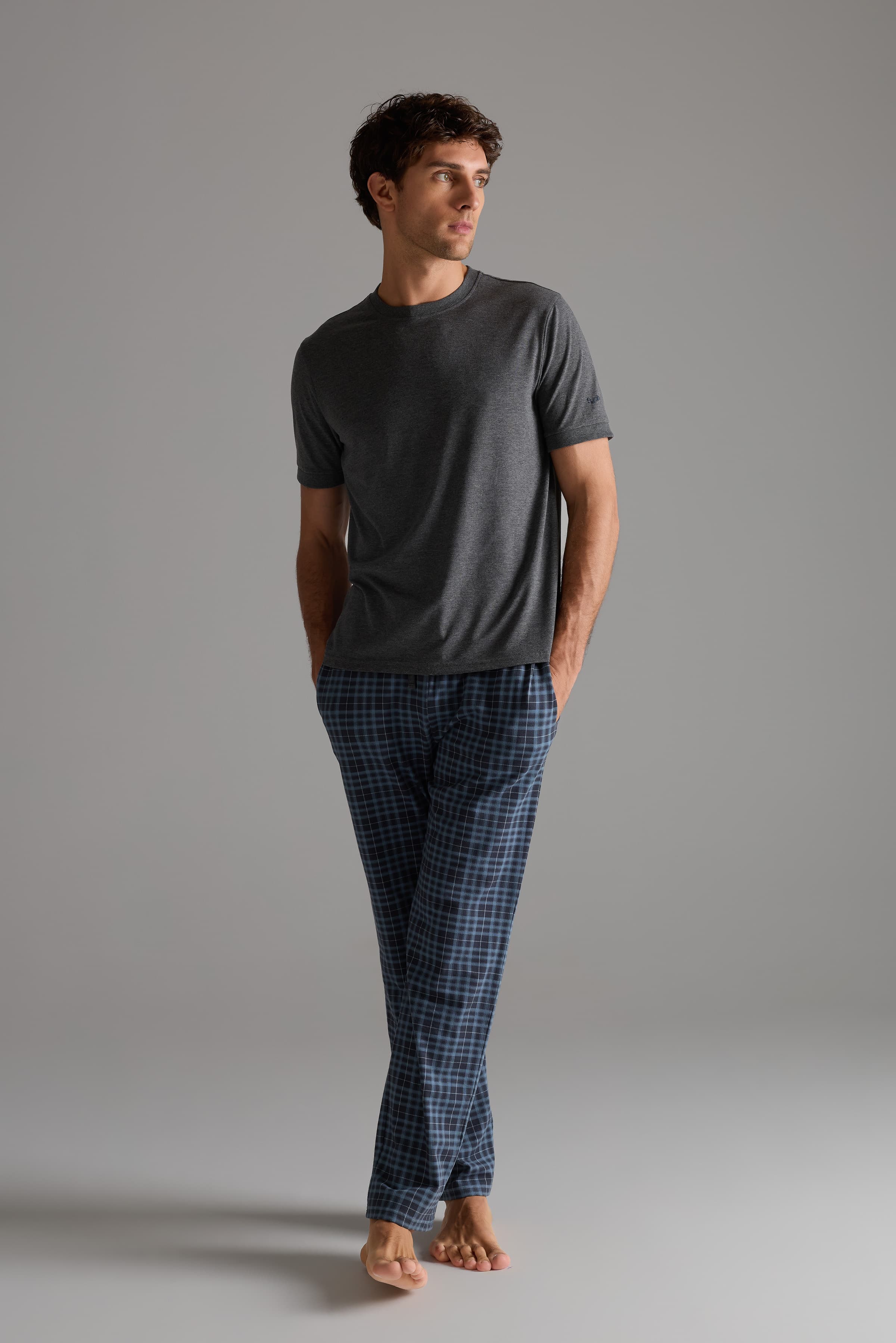 Men's Neutral Cotton Pajama Set — view 2