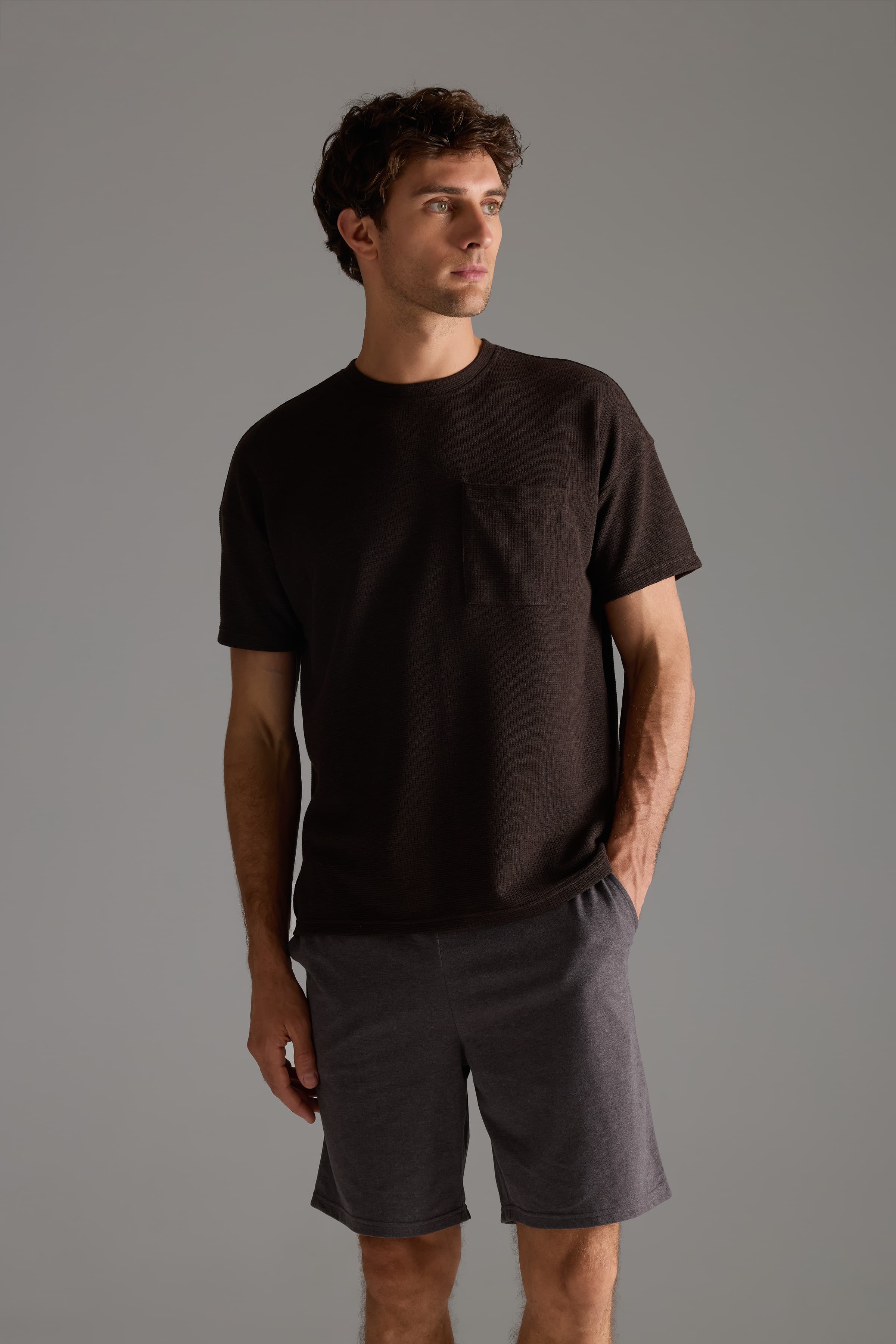 Men's Brown Cotton Tee — view 1