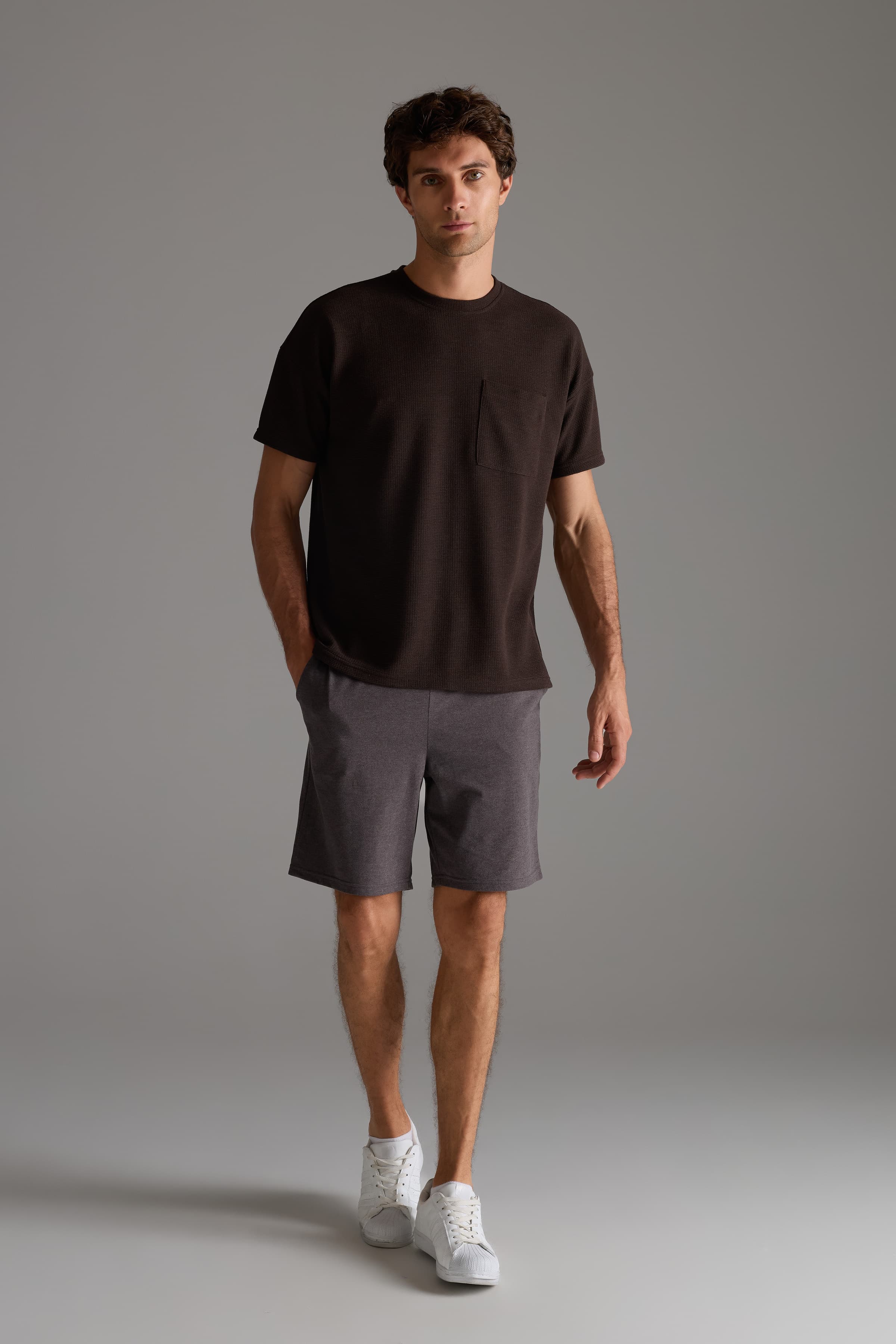 Men's Brown Cotton Shorts — view 1