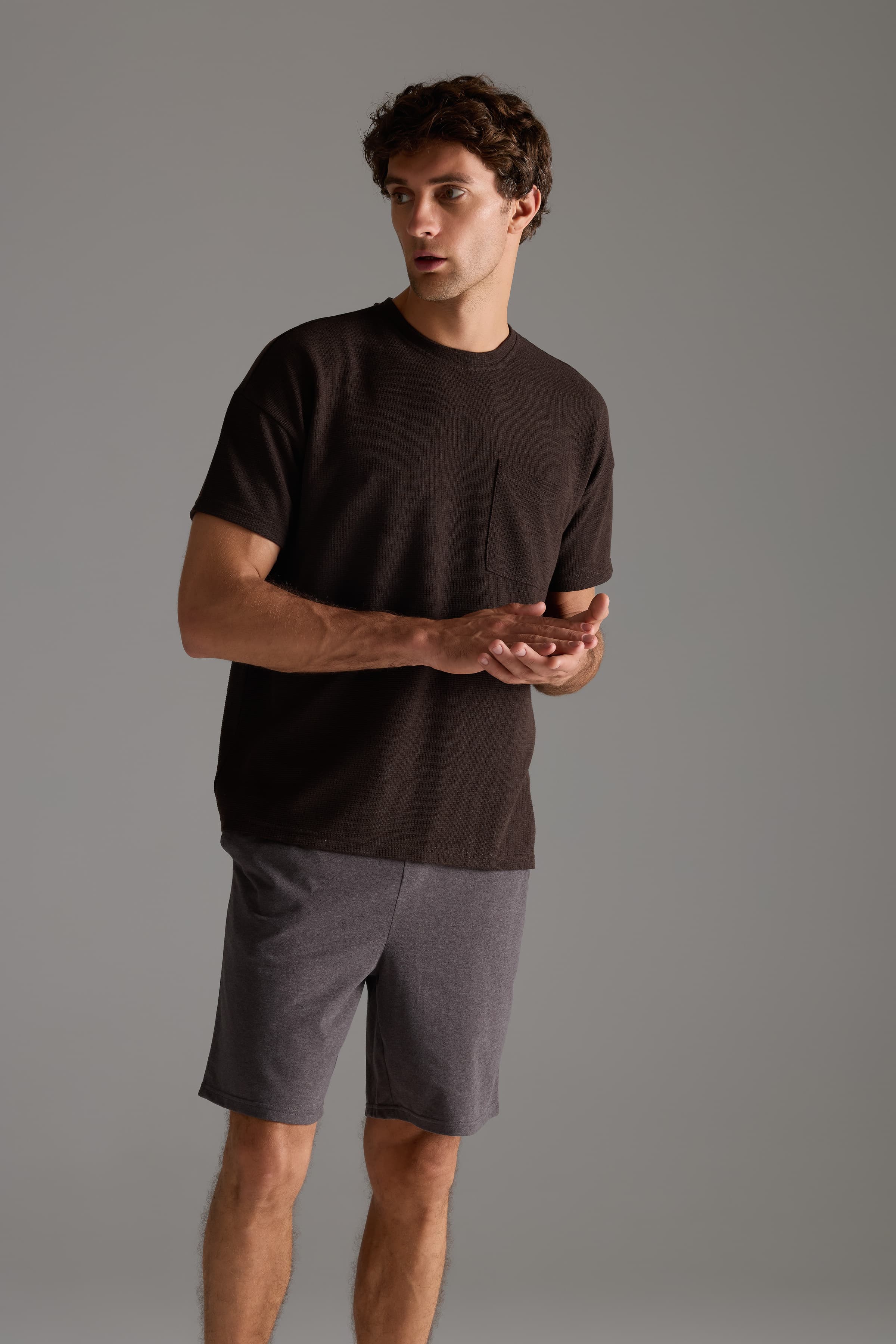 Men's Brown Cotton Shorts — view 3