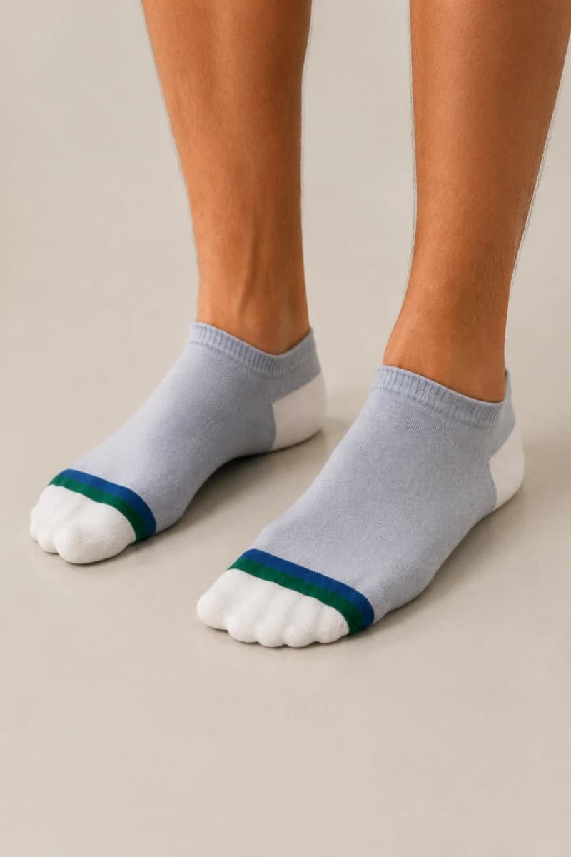 Men's Blue Striped Bamboo Socks — view 1