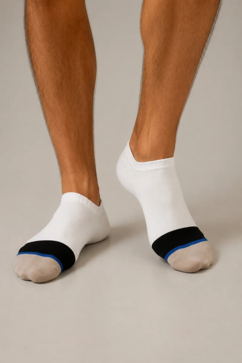 Men's Ecru Striped Bamboo Socks — view 1