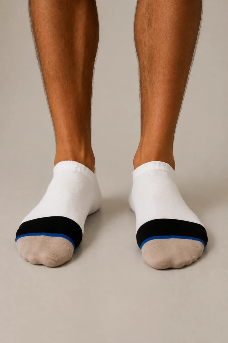 Men's Ecru Striped Bamboo Socks — view 2