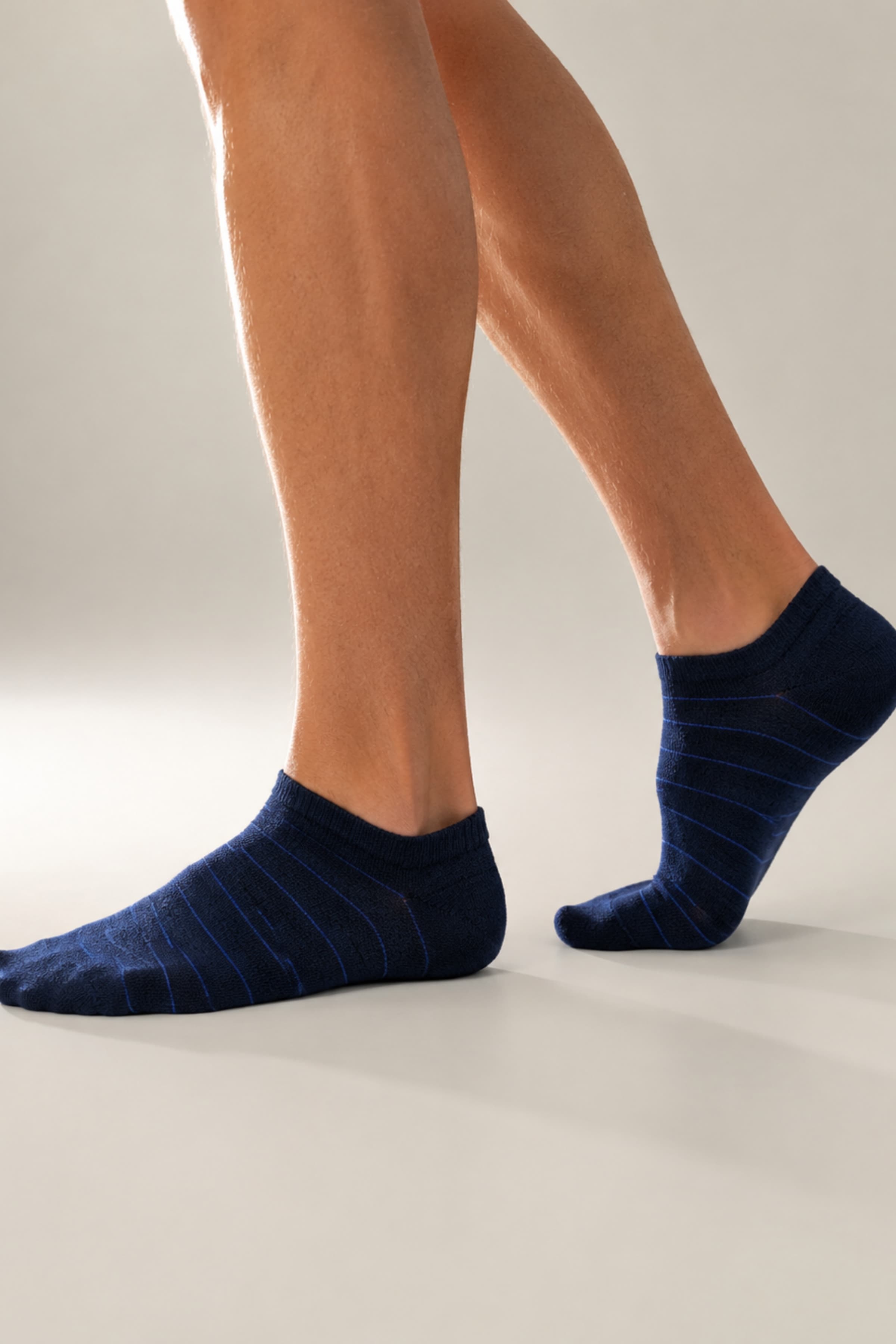 Men's Navy Striped Bamboo Socks — view 2