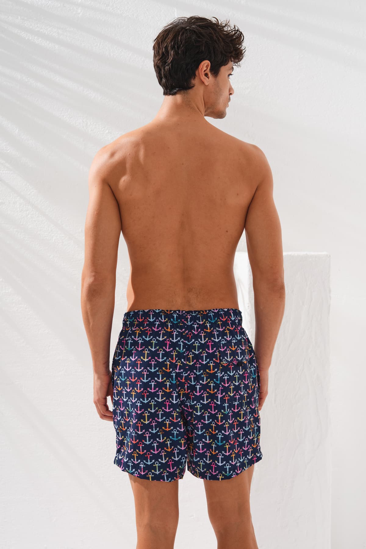 Men's Navy Printed Modal Shorts — view 2