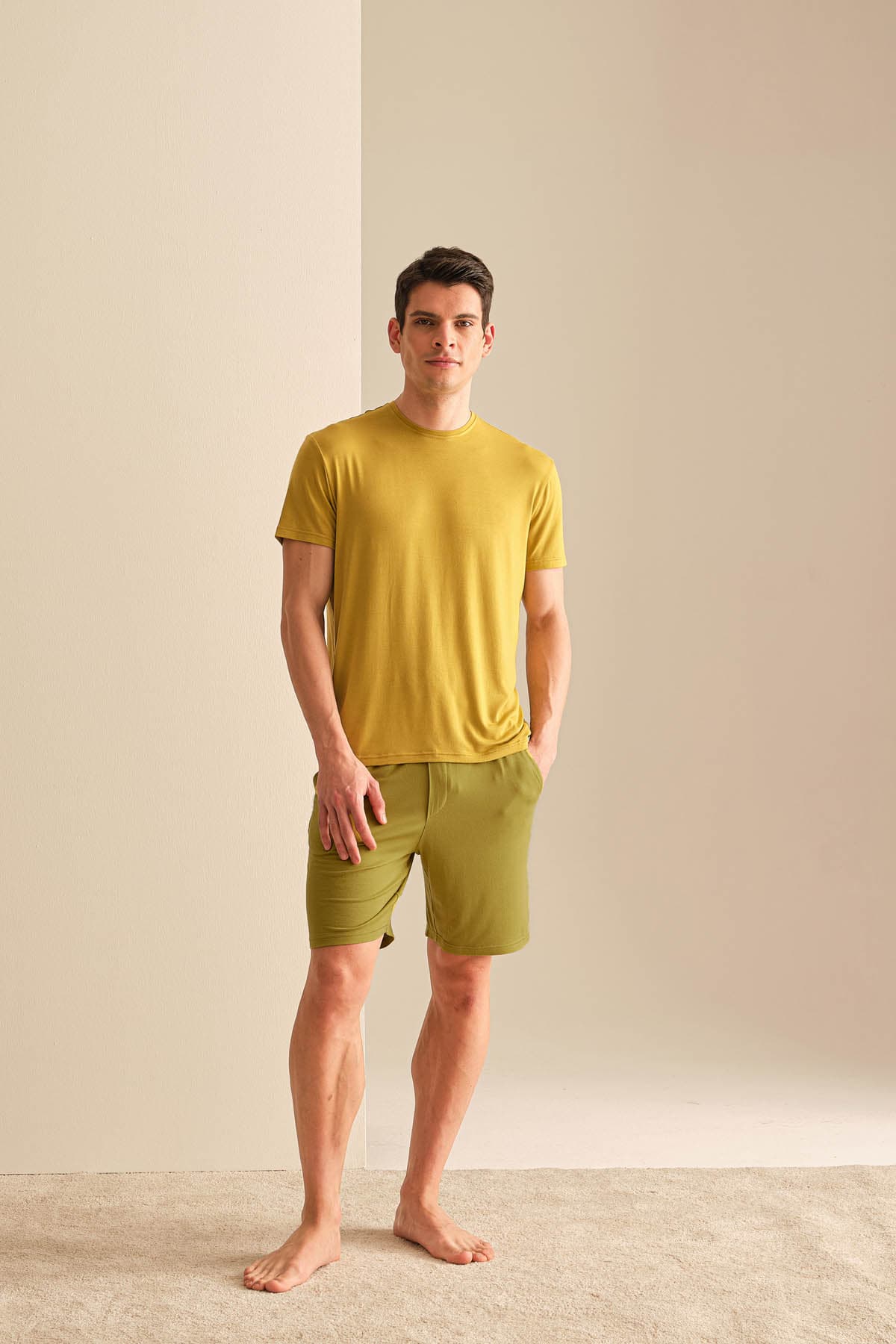 Men's Green Modal Shorts — view 3