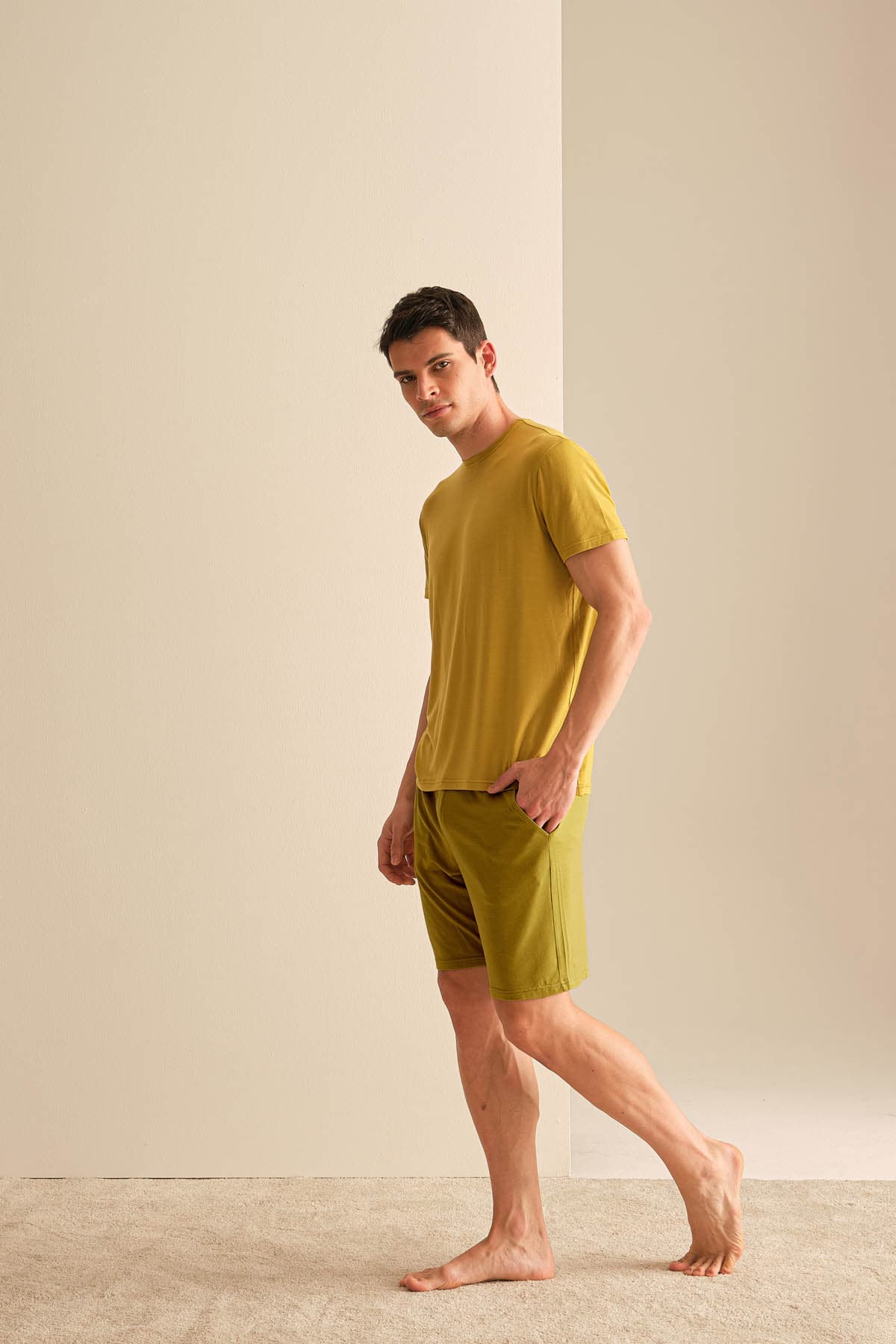 Men's Green Modal Shorts — view 4