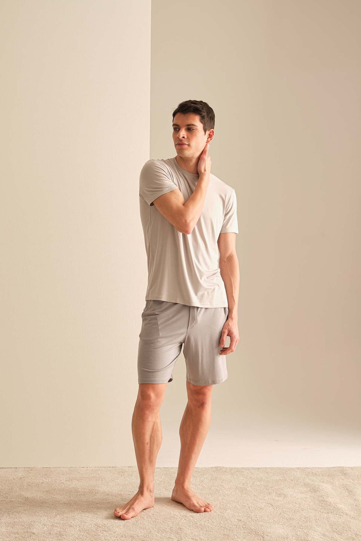 Men's Grey Modal Shorts — view 3