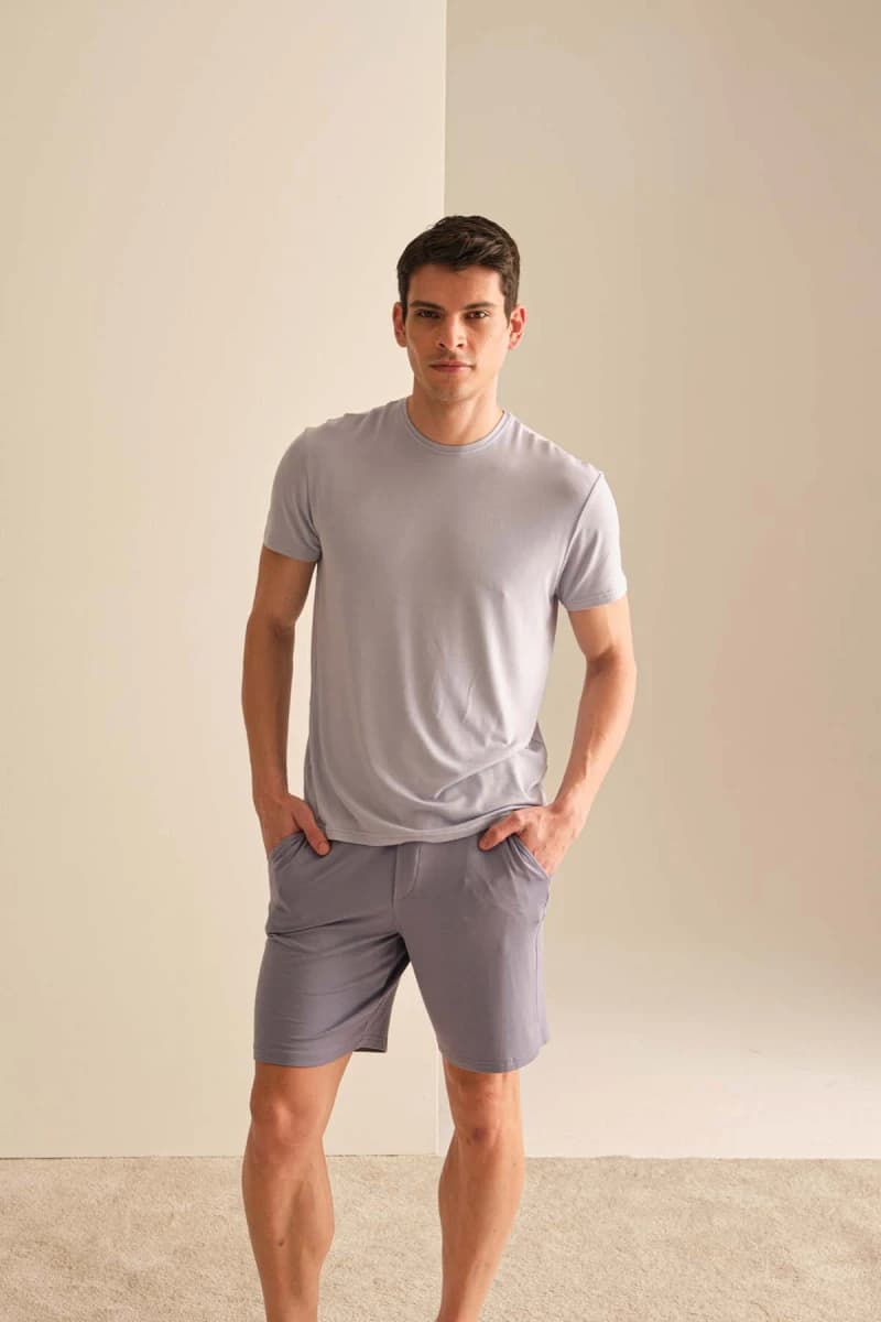 Men's Lilac Modal Shorts — view 3
