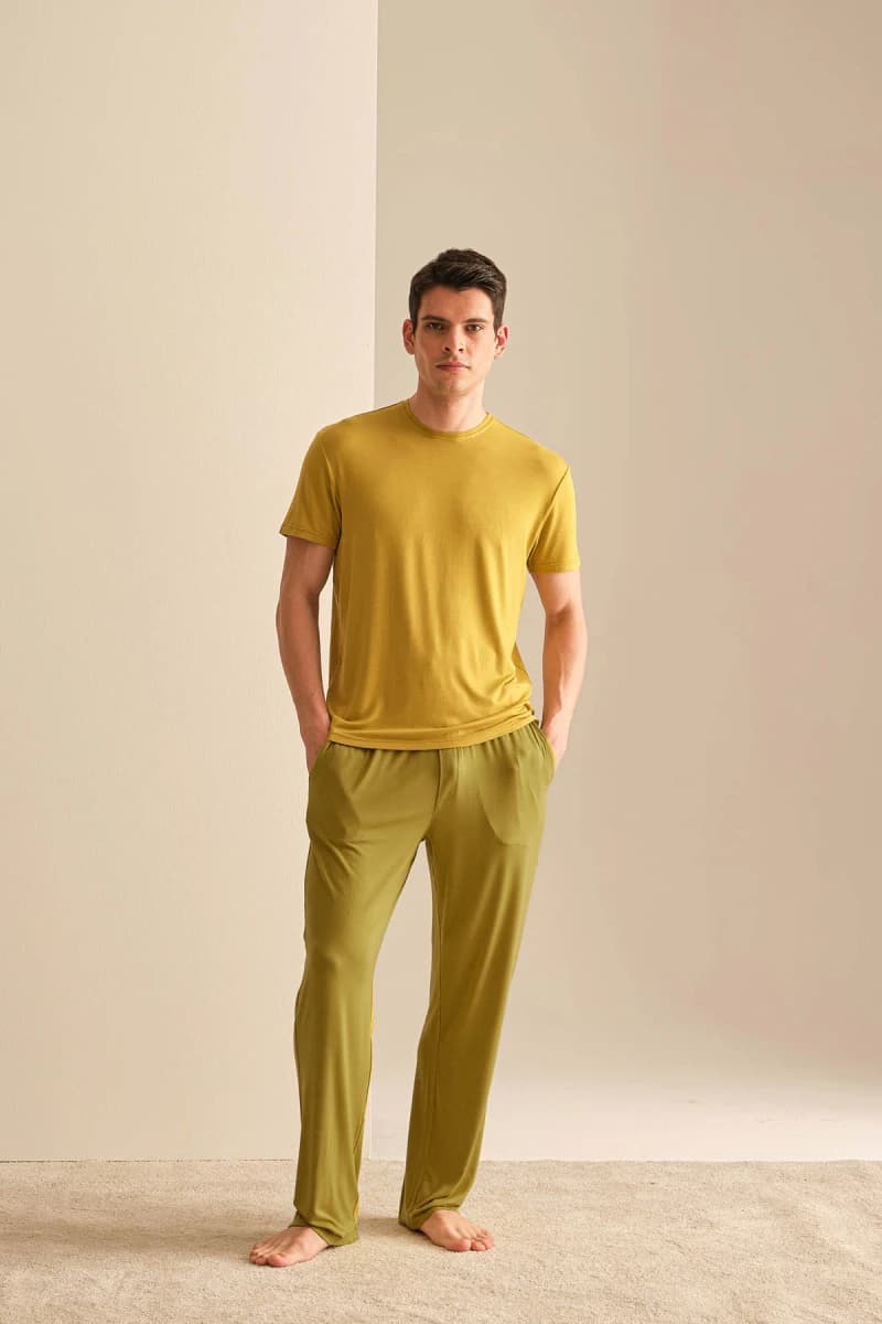 Men's Green Modal Trousers — view 1