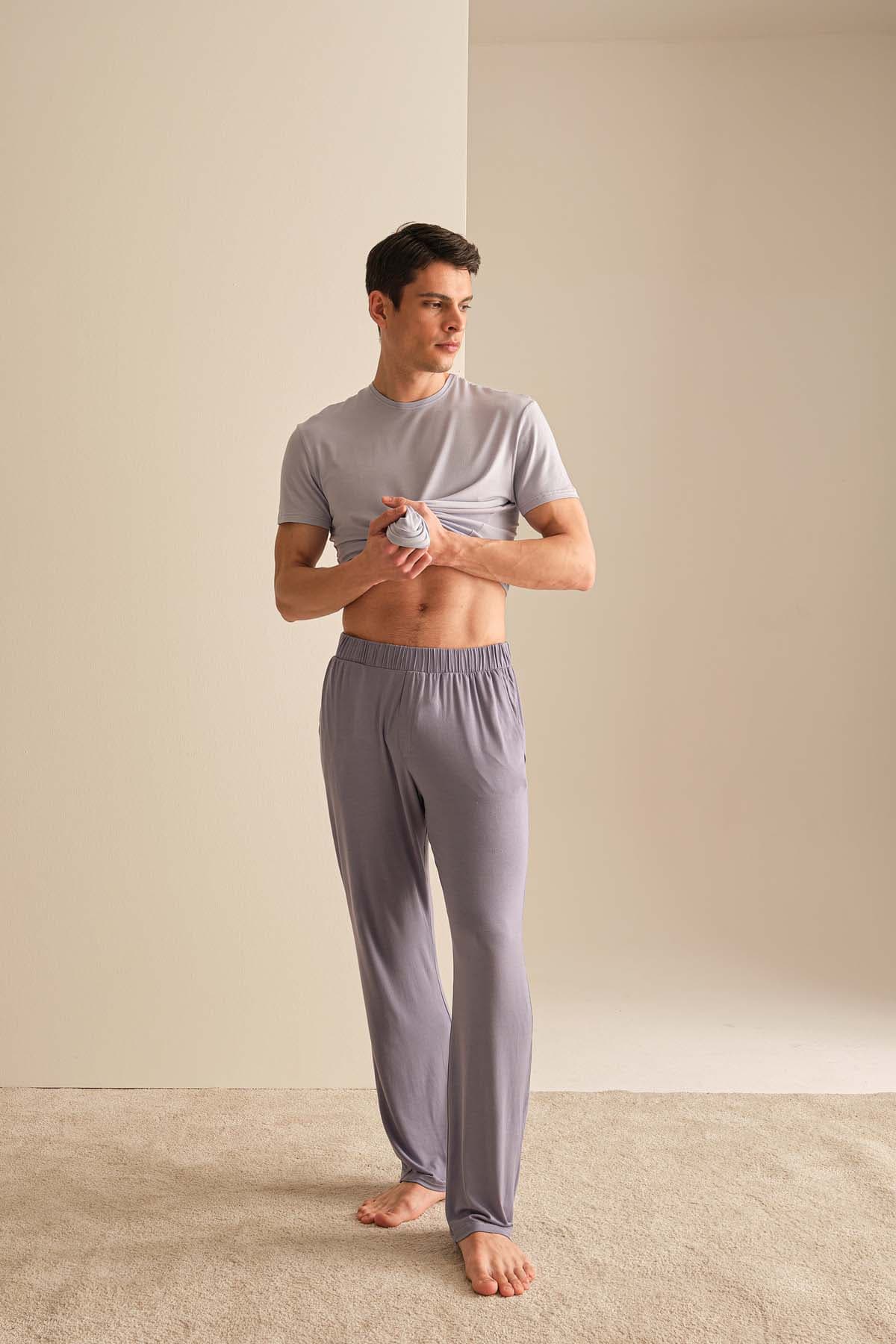 Men's Lilac Modal Trousers — view 1