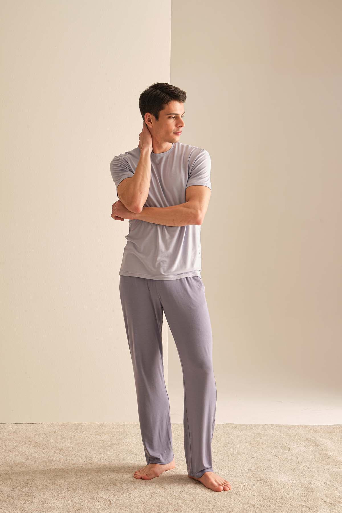 Men's Lilac Modal Trousers — view 3
