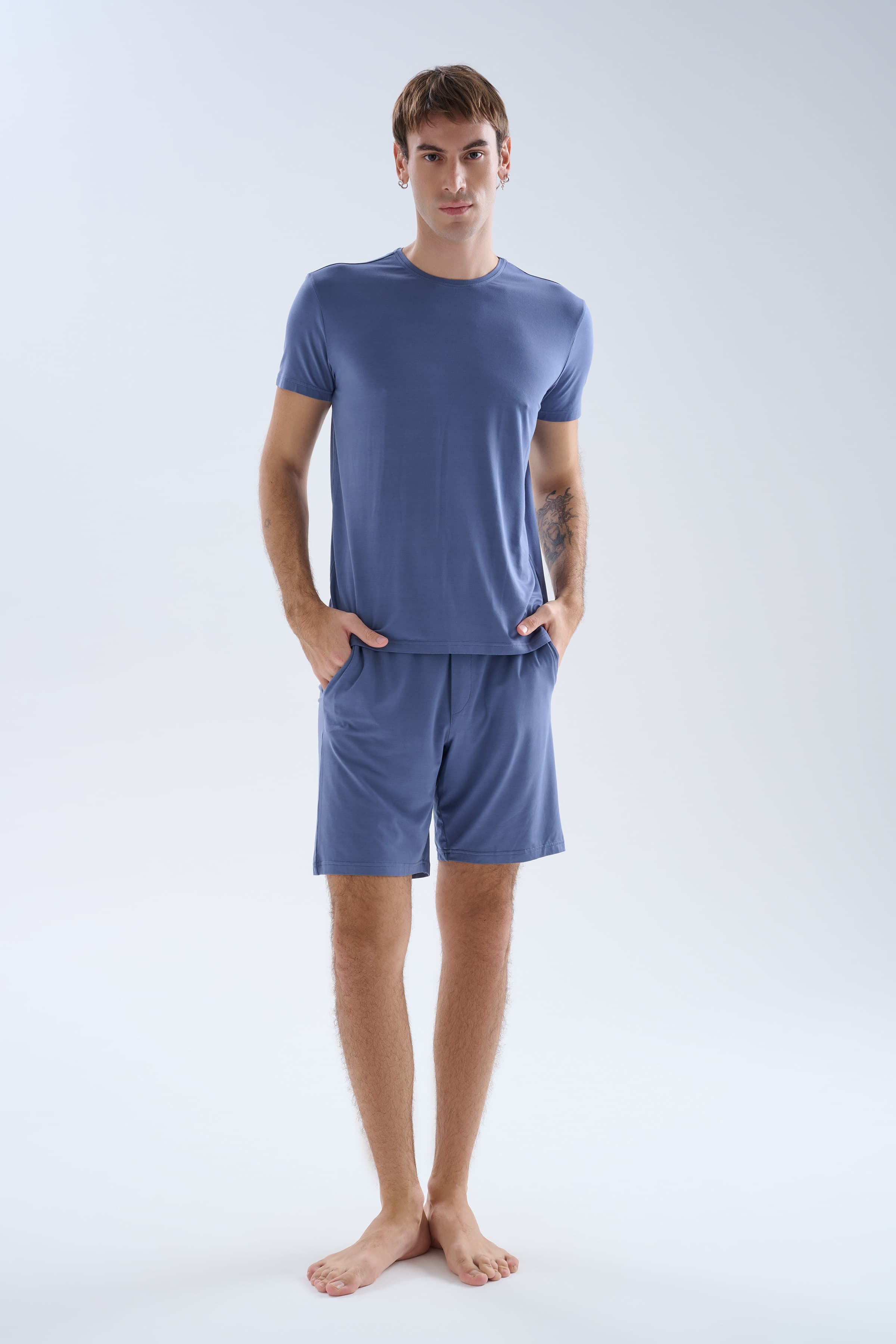 Men's Blue Modal Shorts — view 3