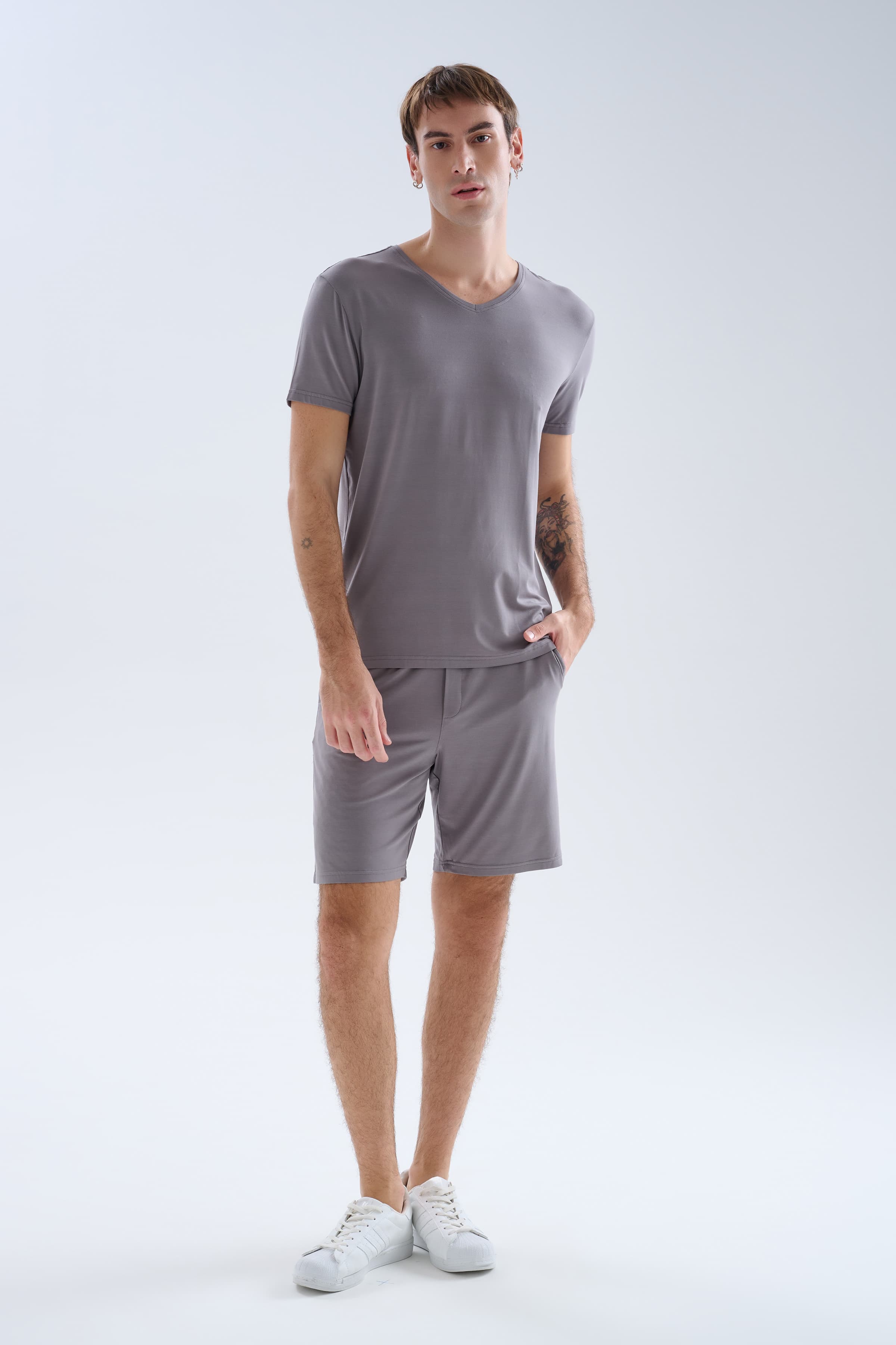 Men's Grey Modal Shorts — view 3