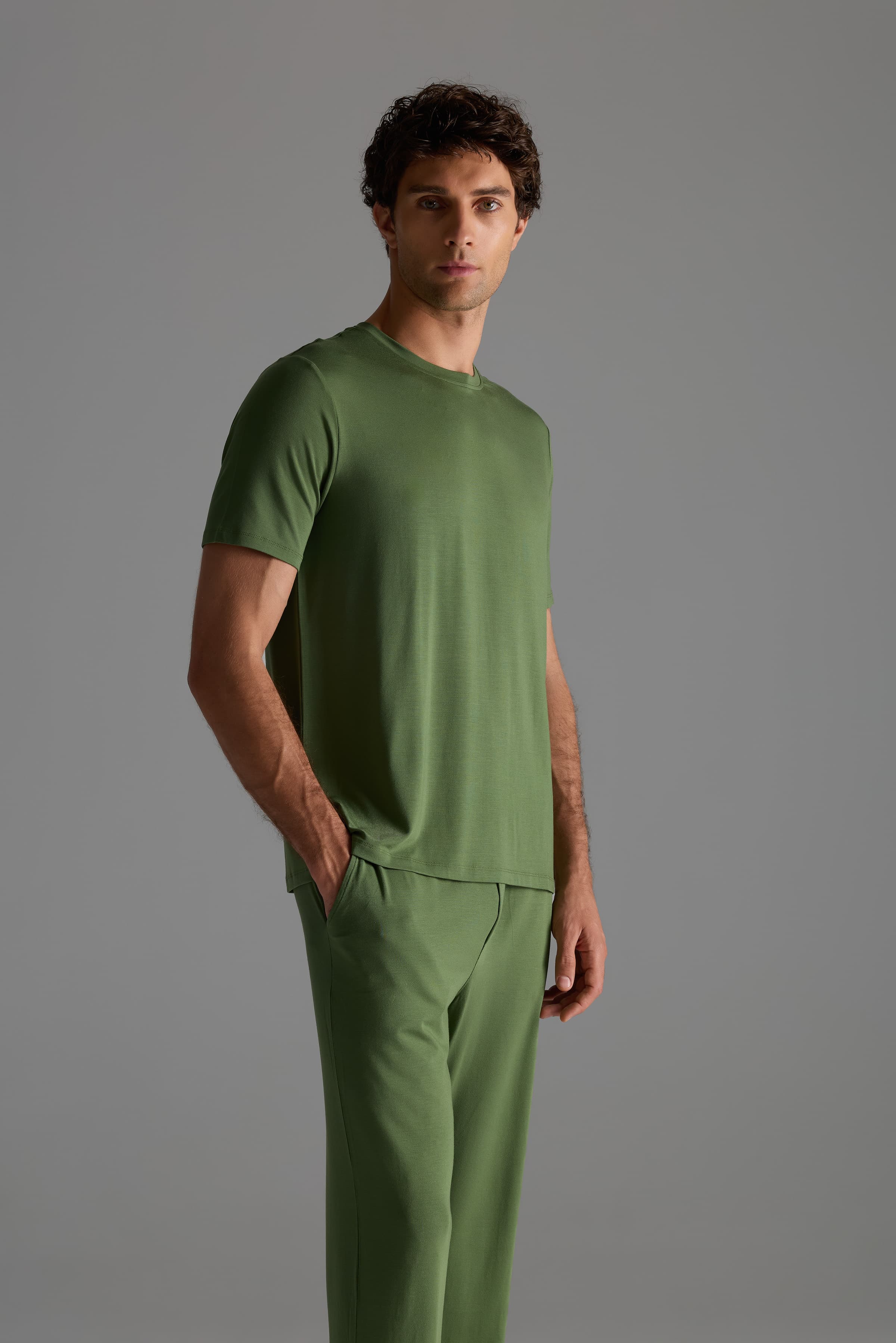Men's Green Modal Tee — view 3