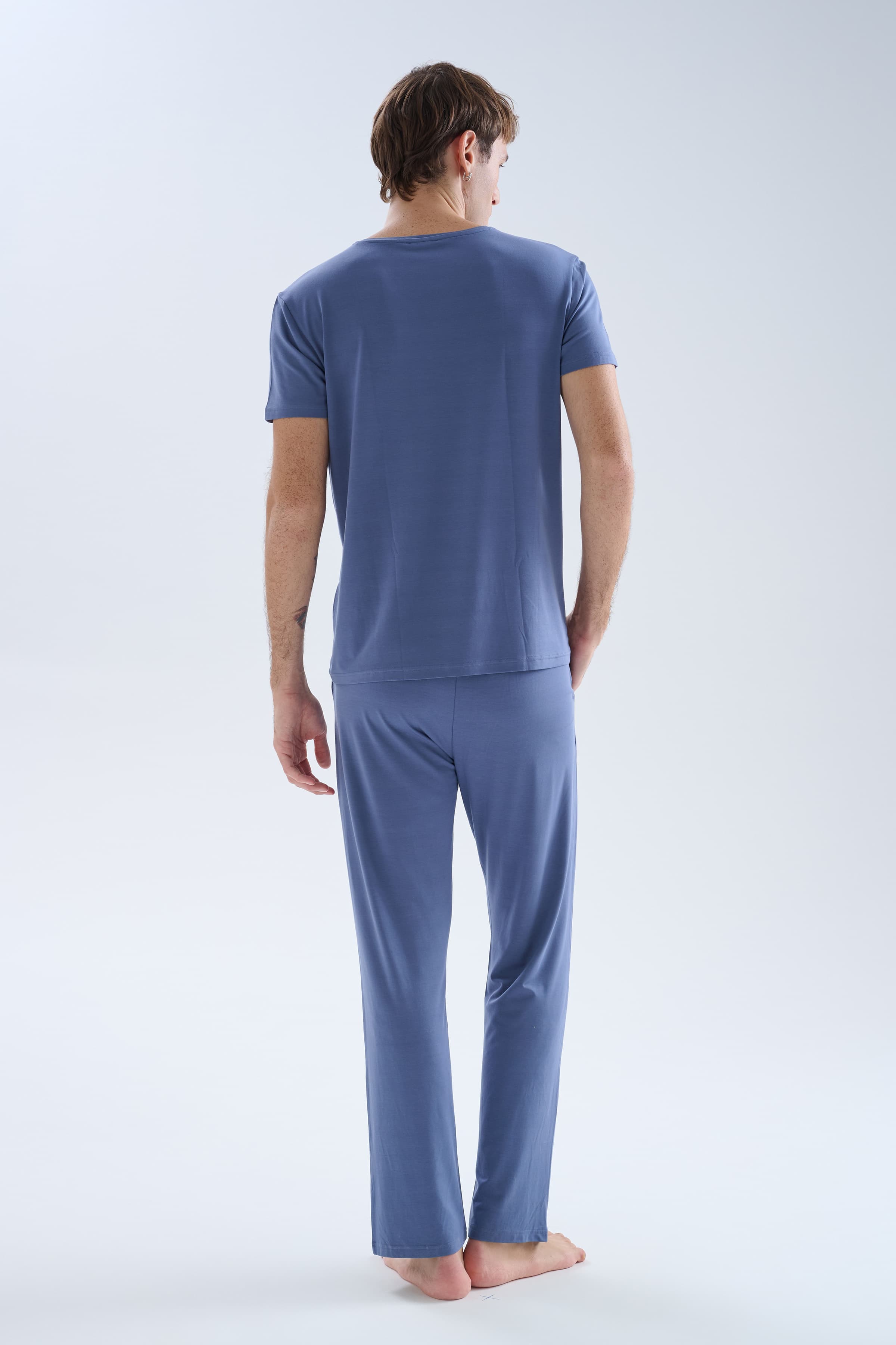 Men's Blue Modal Trousers — view 3