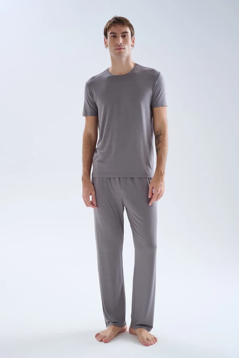Men's Grey Modal Trousers — view 2