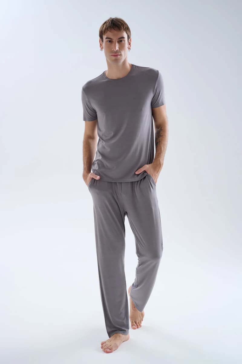 Men's Grey Modal Trousers — view 4