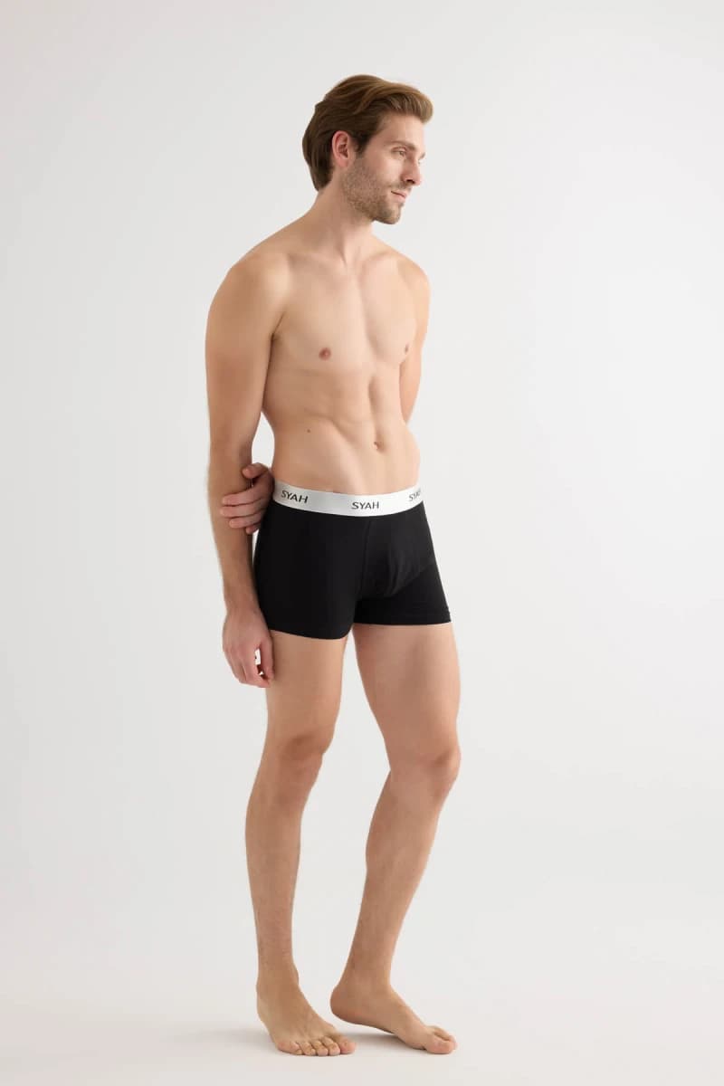 Men's Black Cotton Boxer — view 1