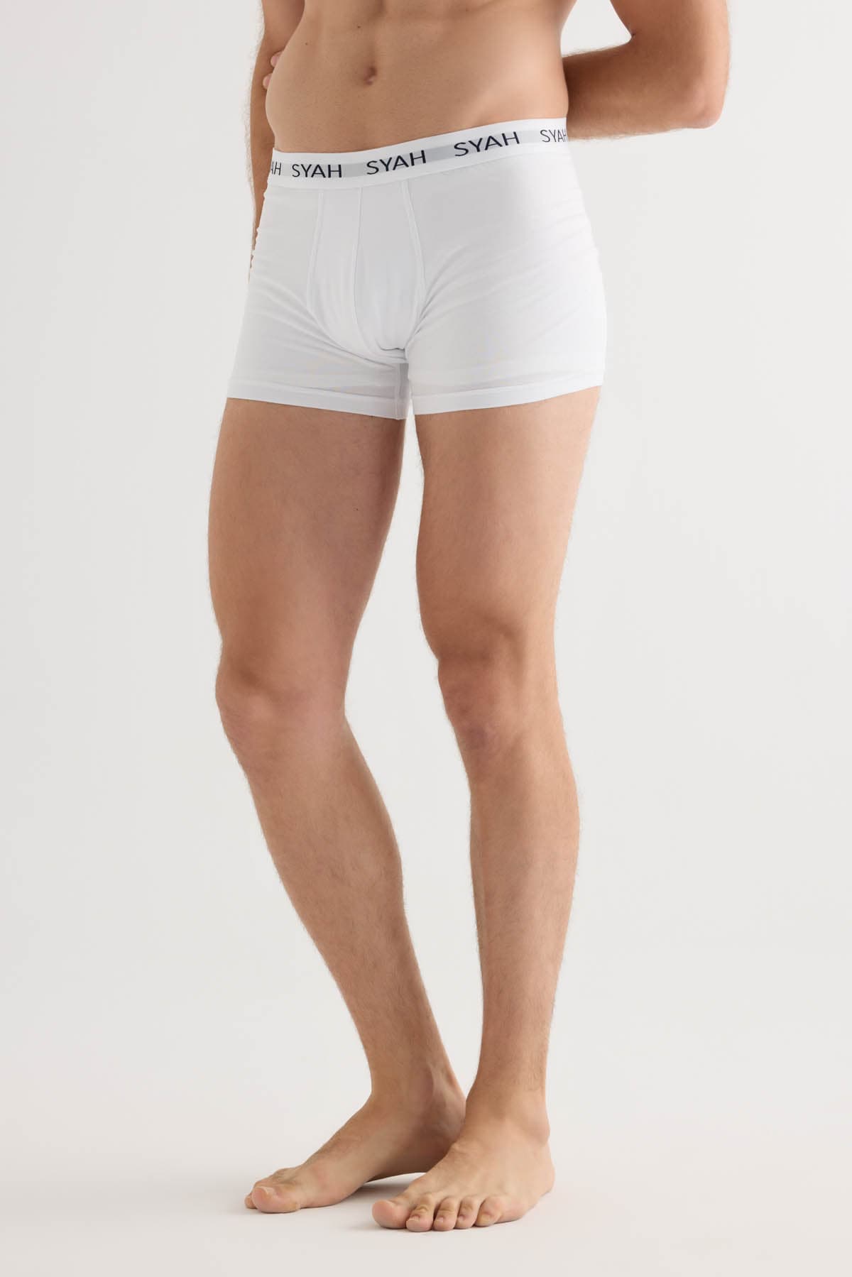 Men's White Cotton Boxer — view 3