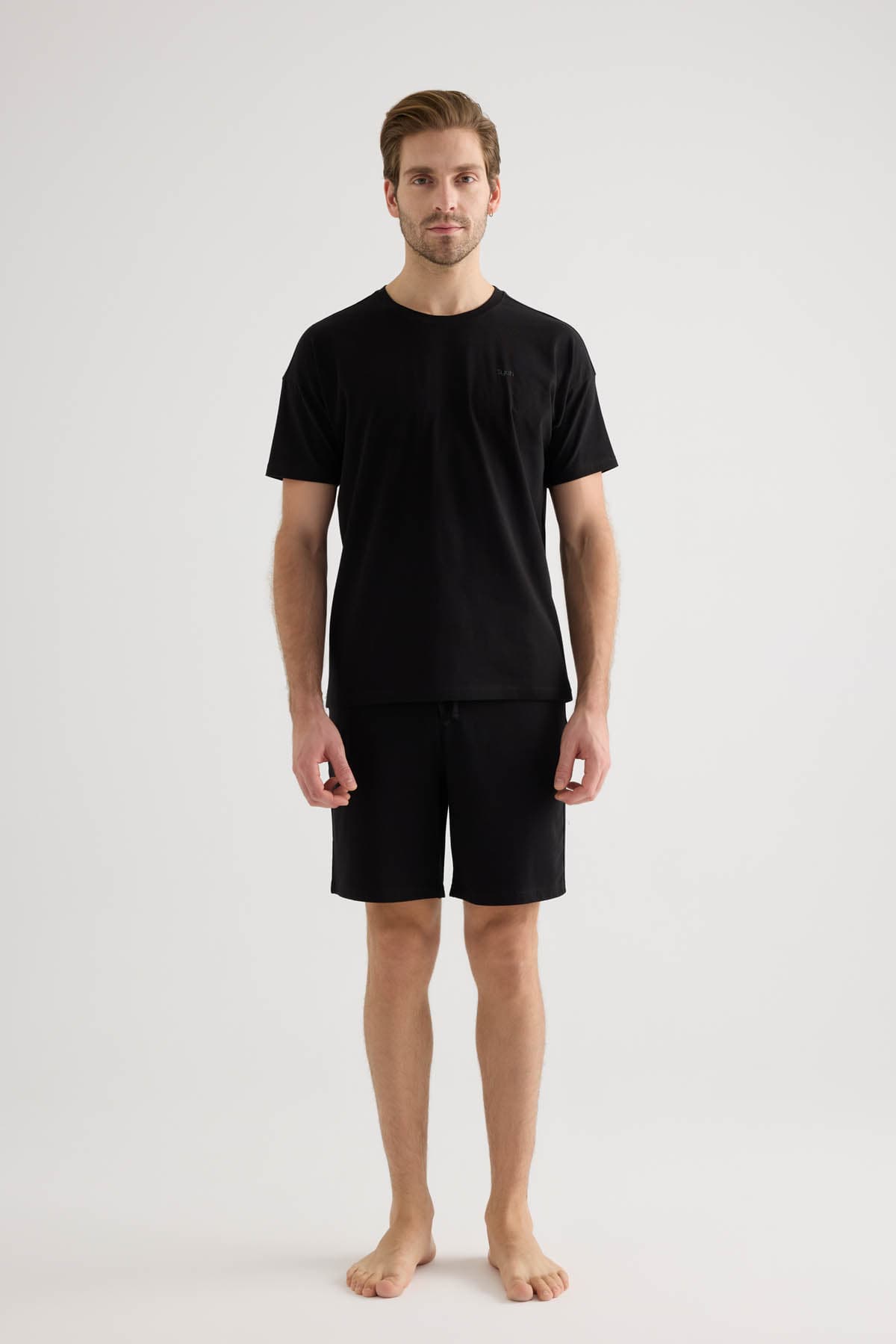 Men's Black Cotton Pajama Set — view 2