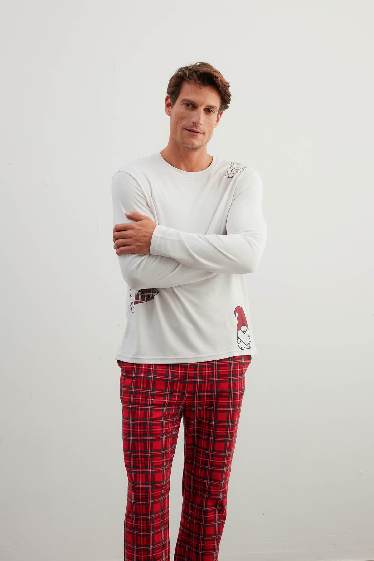 Men's Ecru Cotton Pajama Top — view 4