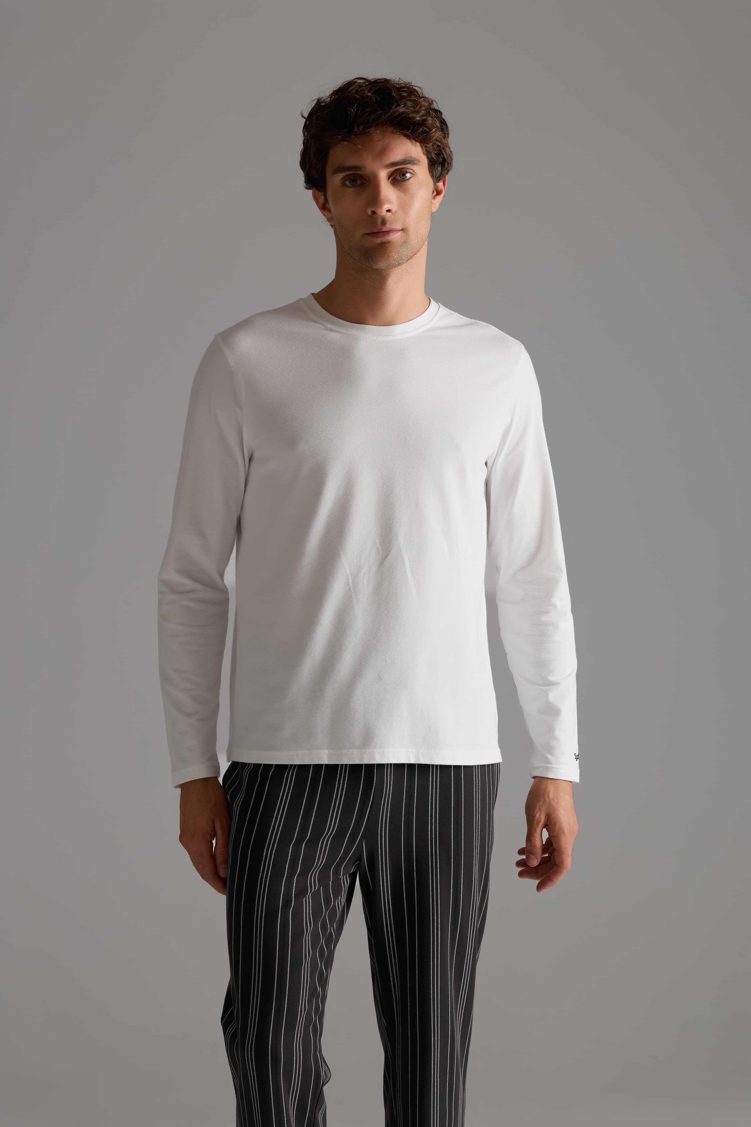 Men's Ecru Cotton Pajama Top — view 1