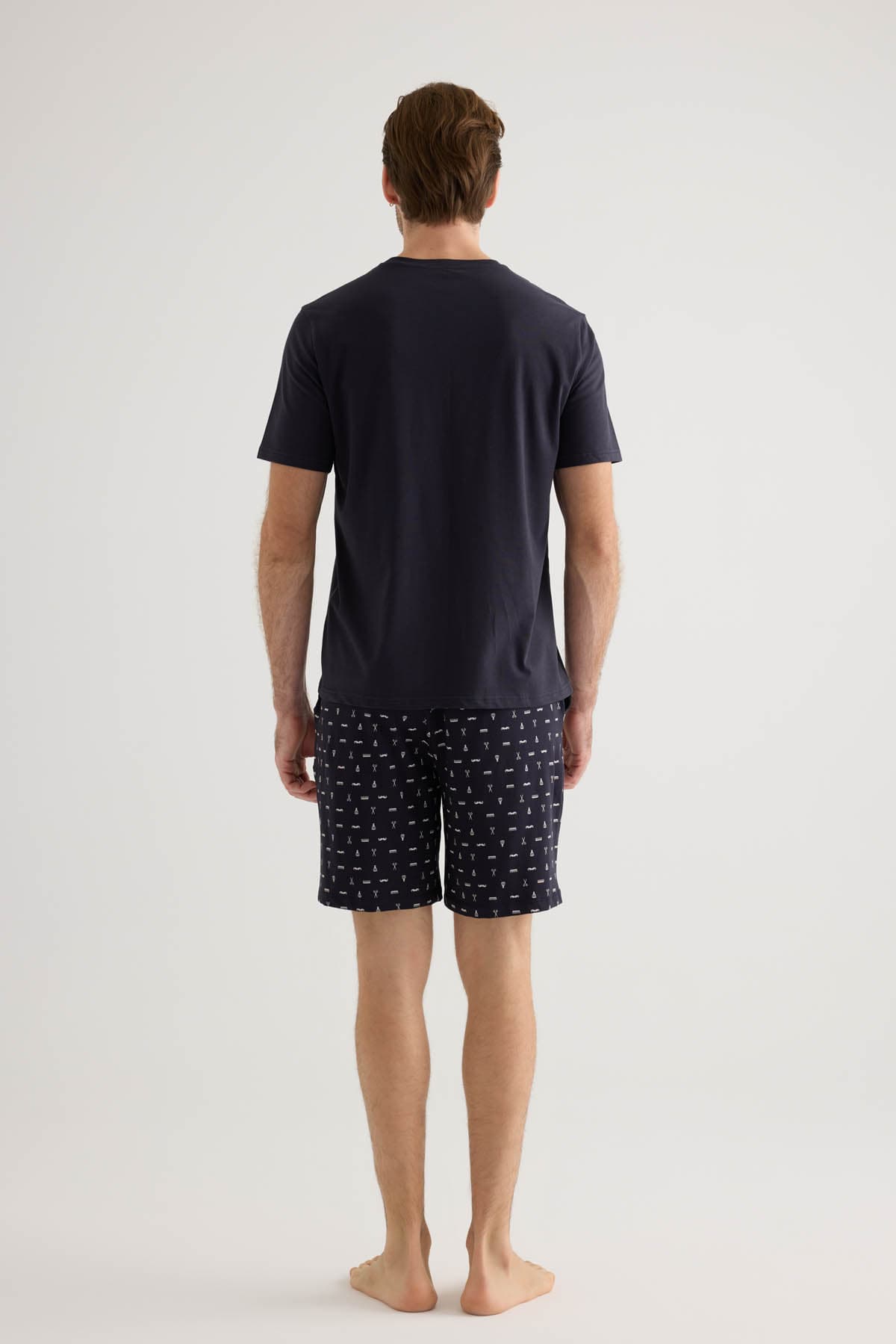 Men's Navy Cotton Pajama Top — view 4