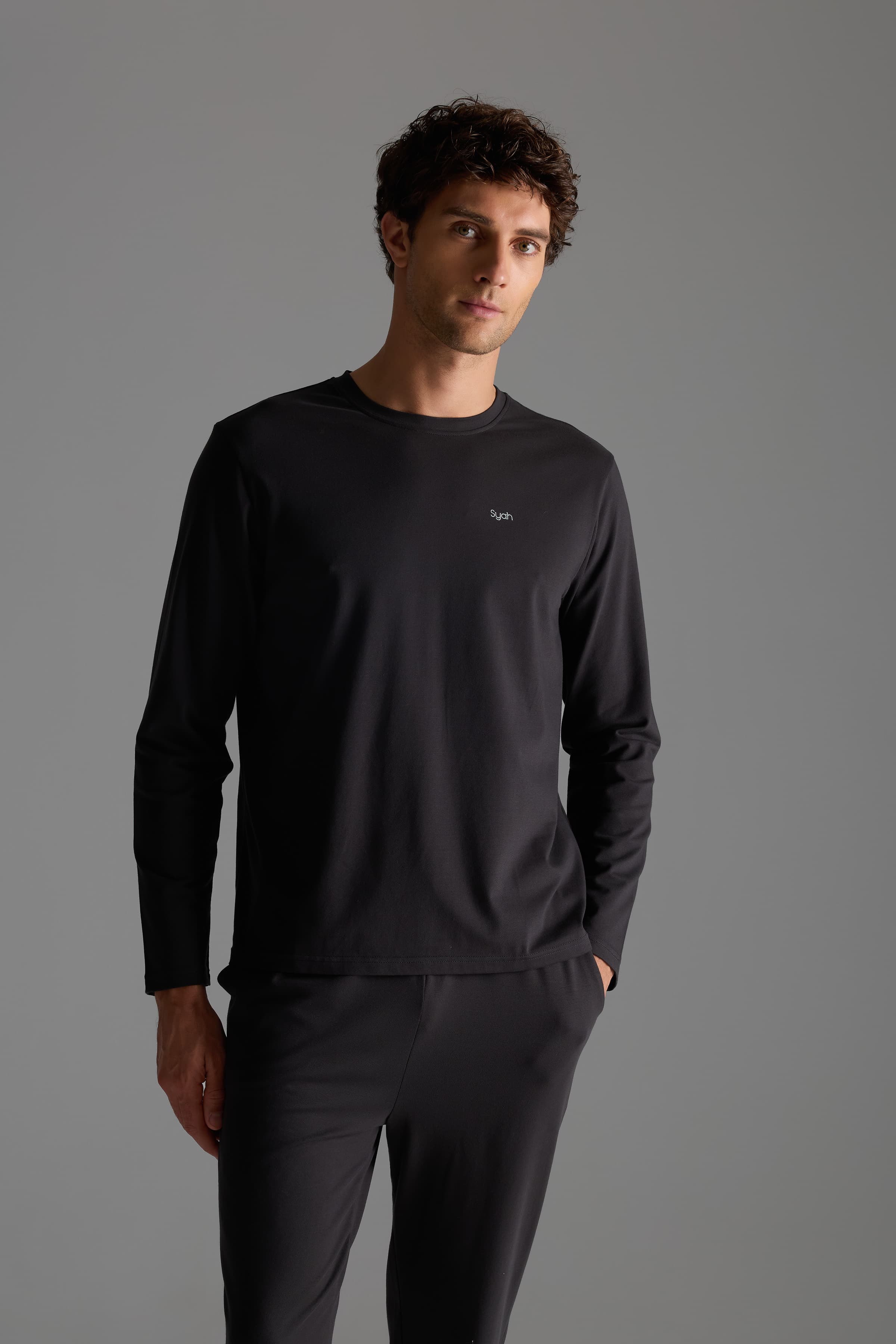 Men's Neutral Cotton Pajama Top — view 4