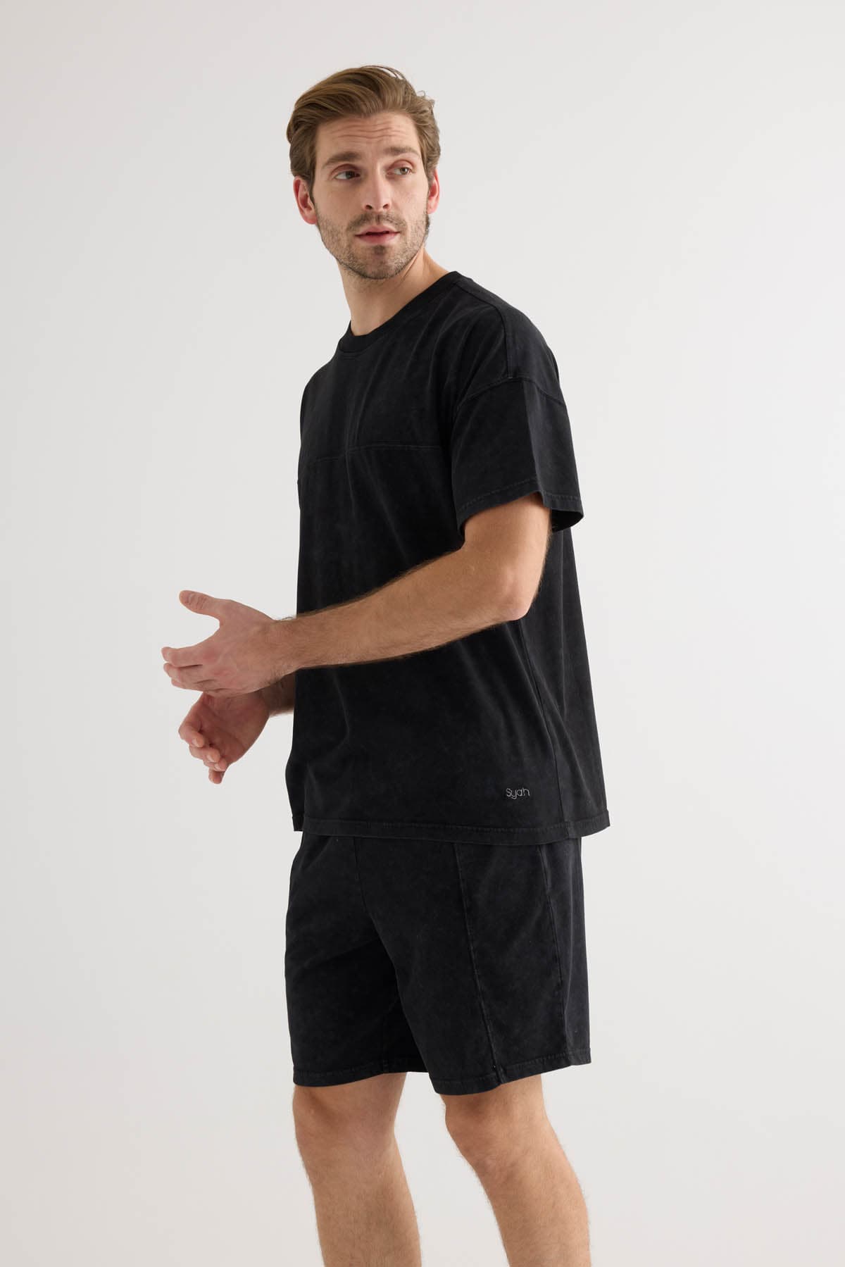 Men's Black Cotton Shorts — view 3