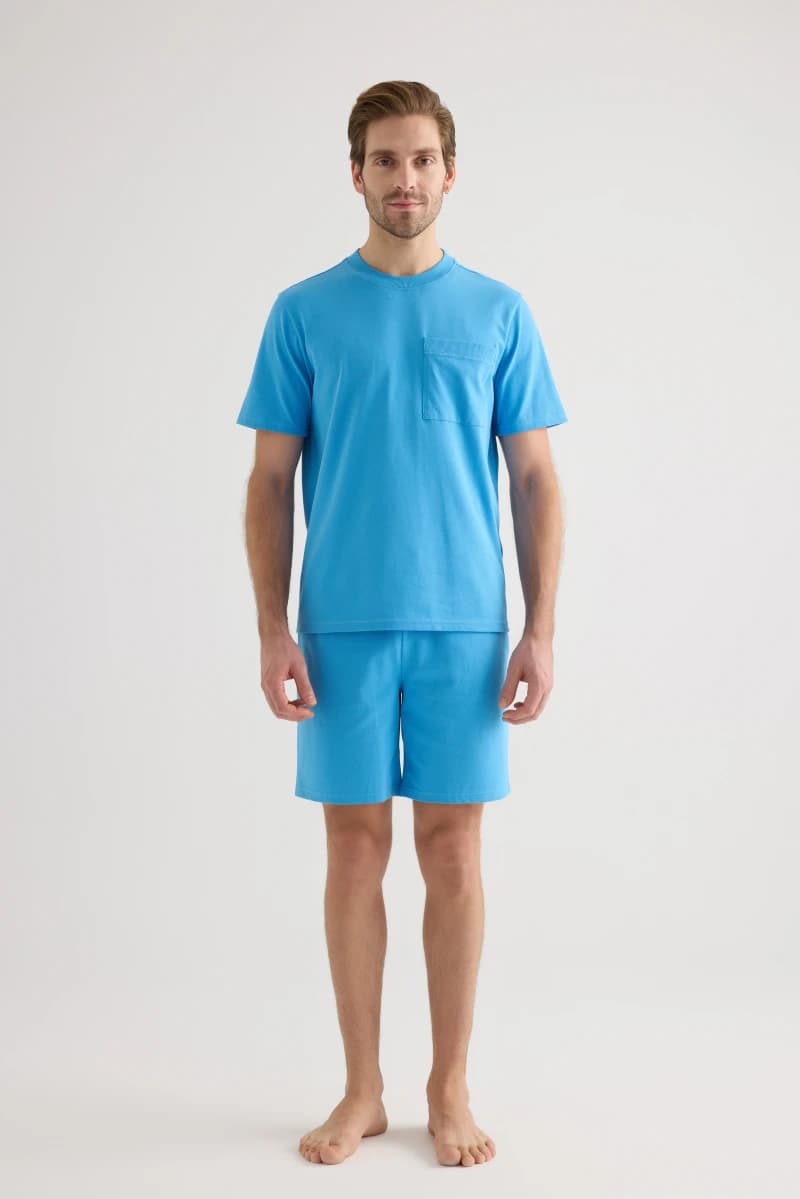 Men's Blue Cotton Shorts — view 3
