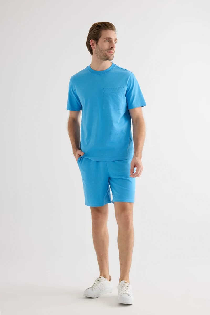 Men's Blue Cotton Shorts — view 4