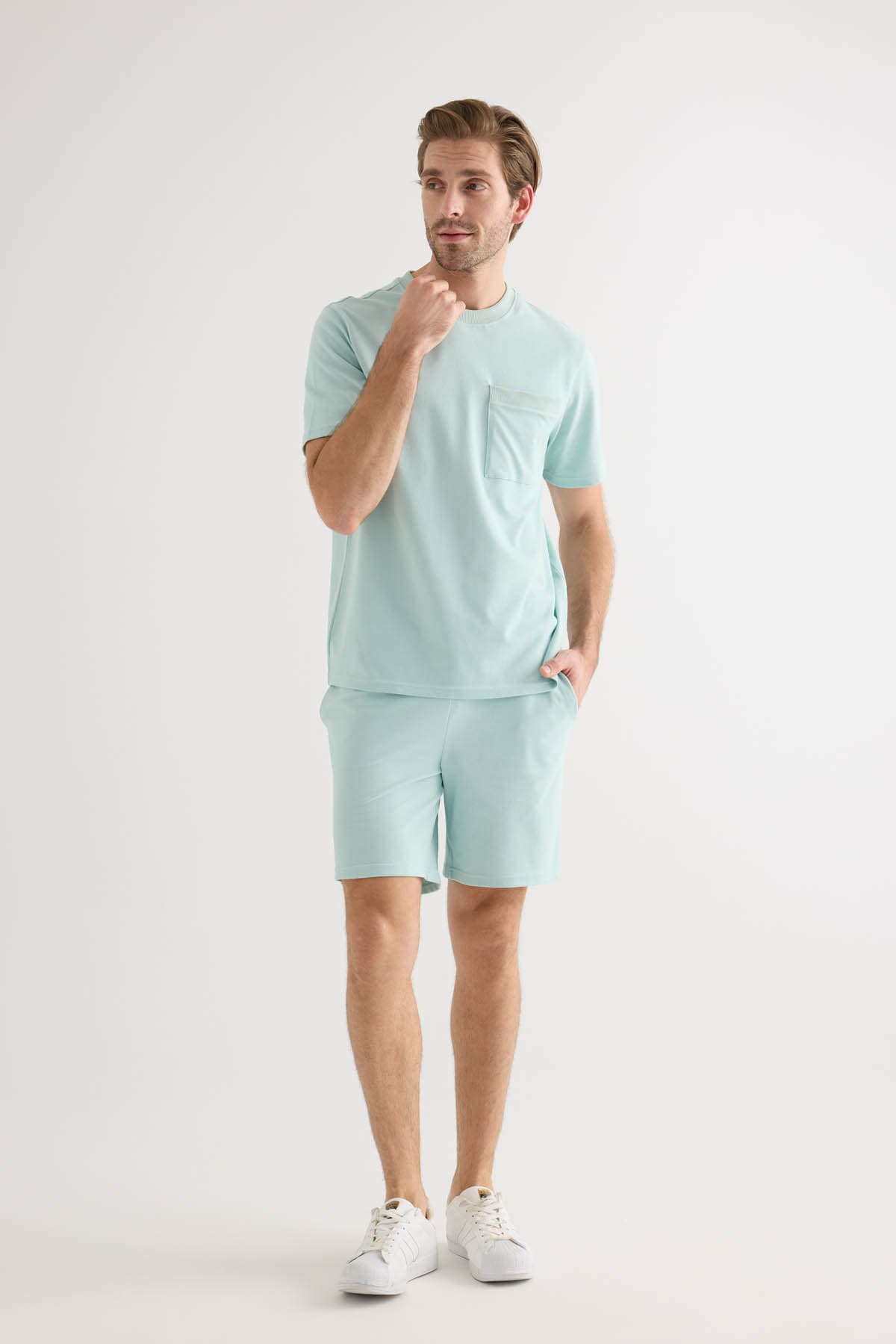 Men's Green Cotton Shorts — view 2