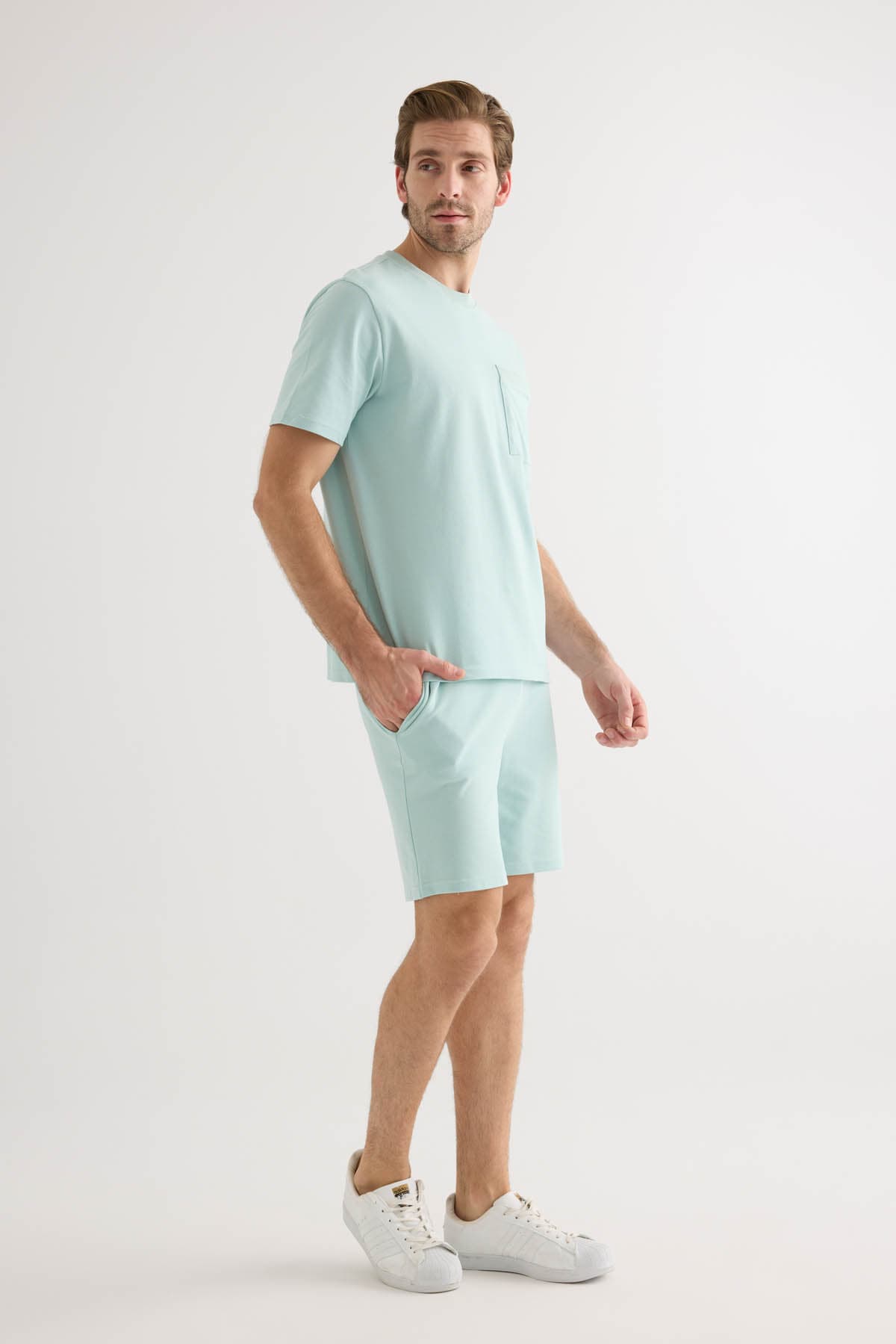 Men's Green Cotton Shorts — view 3