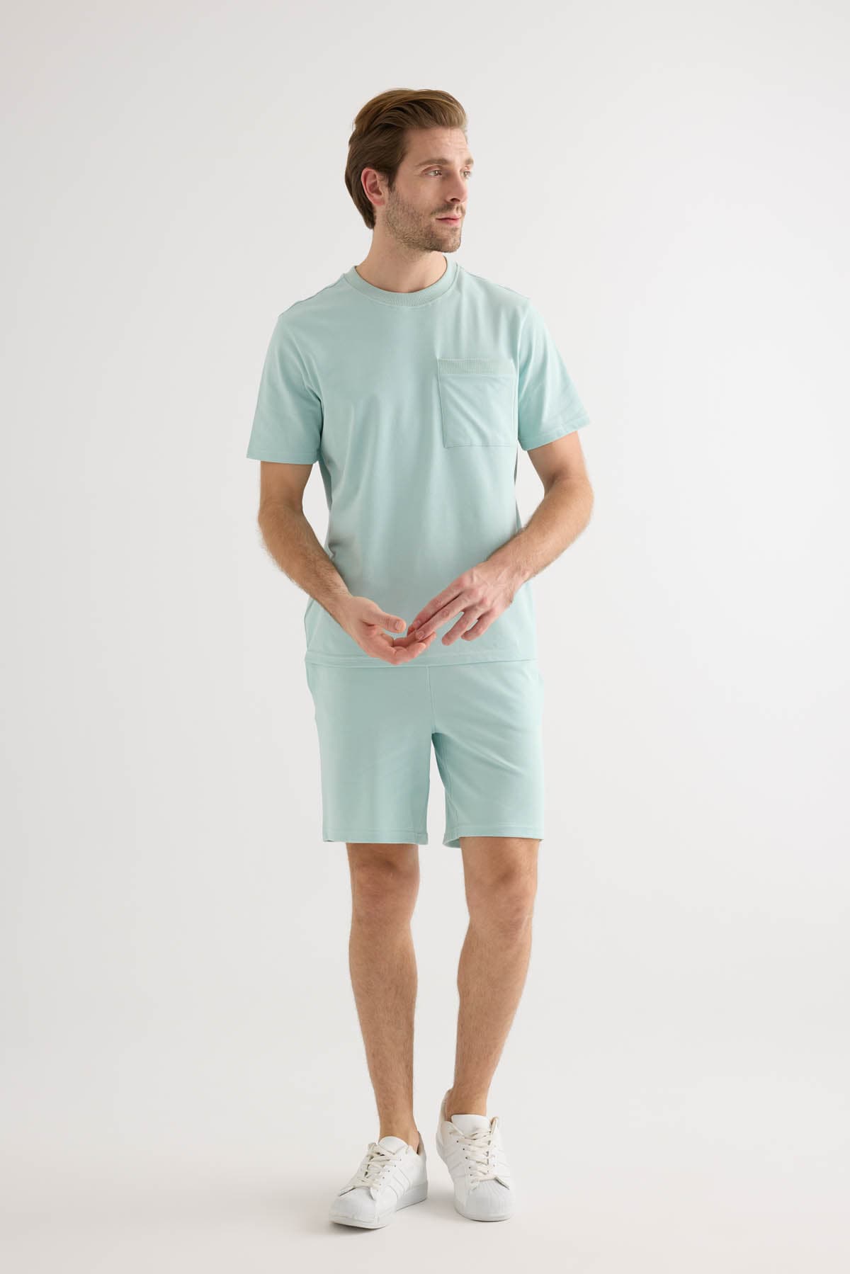 Men's Green Cotton Shorts — view 4