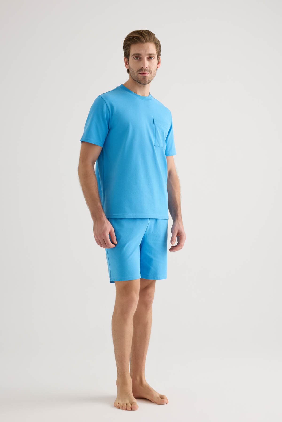 Men's Blue Cotton Tee — view 4
