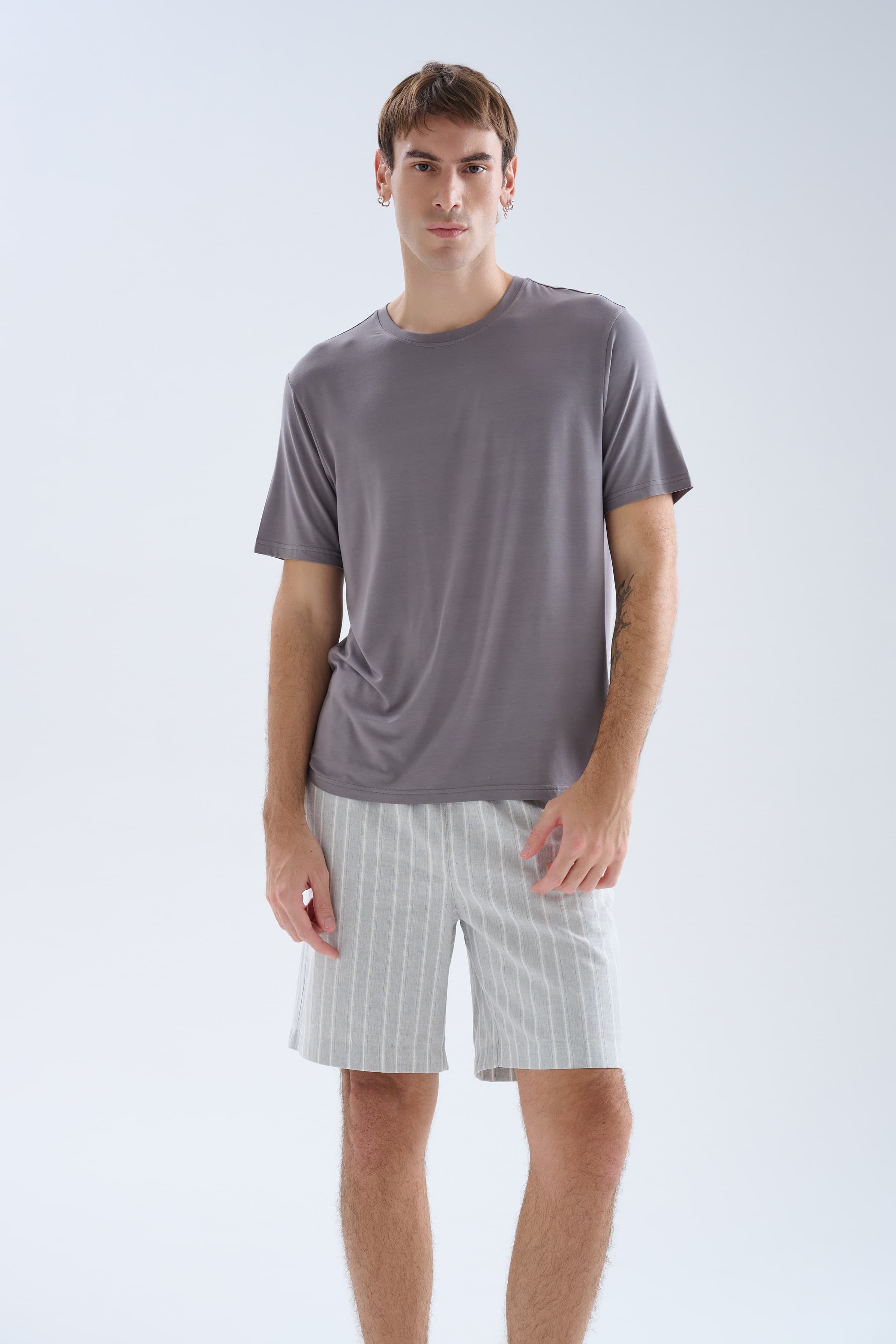 Men's Grey Viscose Pajama Top — view 2