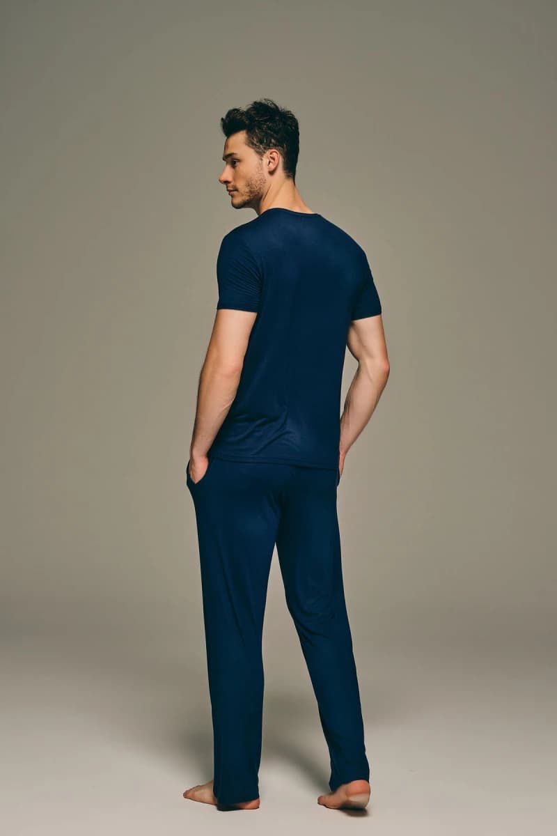 Men's Navy Modal Trousers — view 3