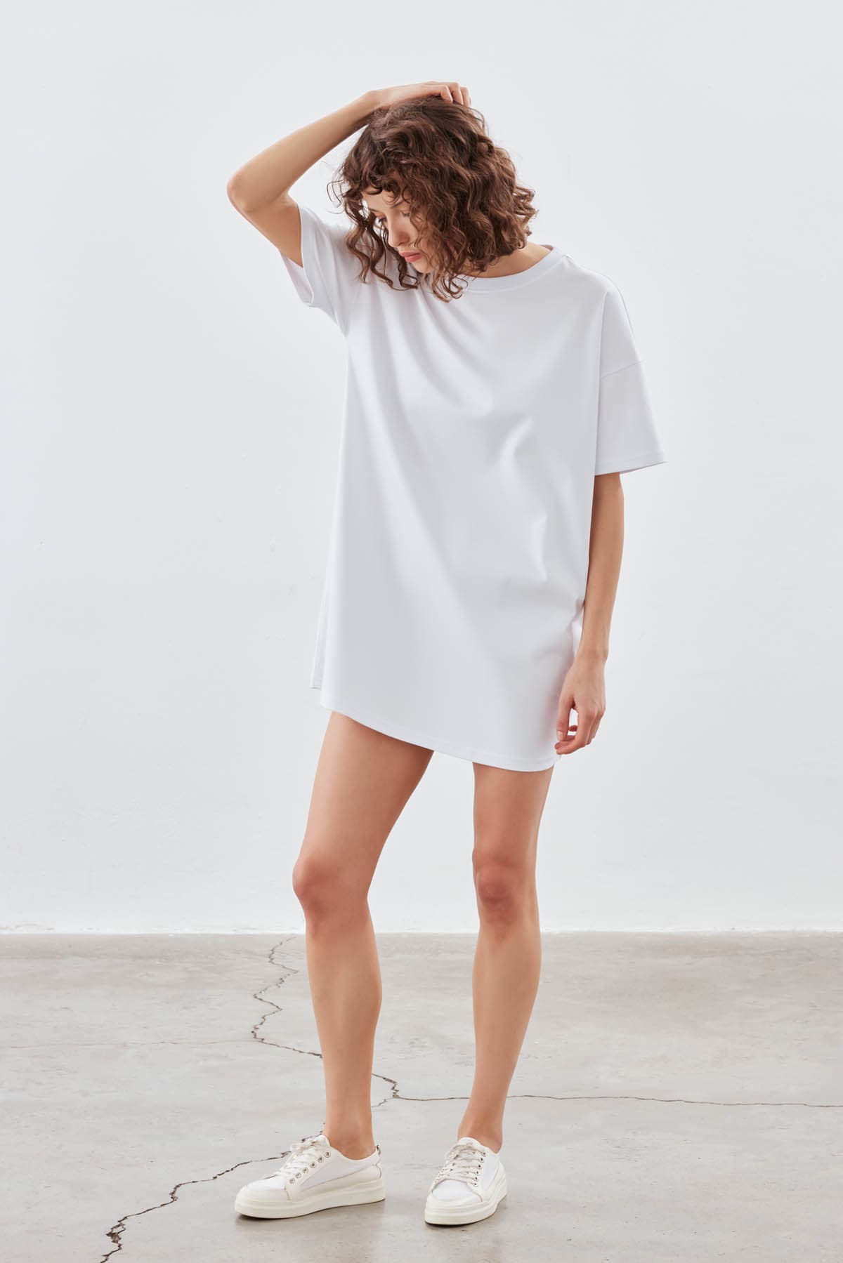 Women's White Cotton Dress — view 2