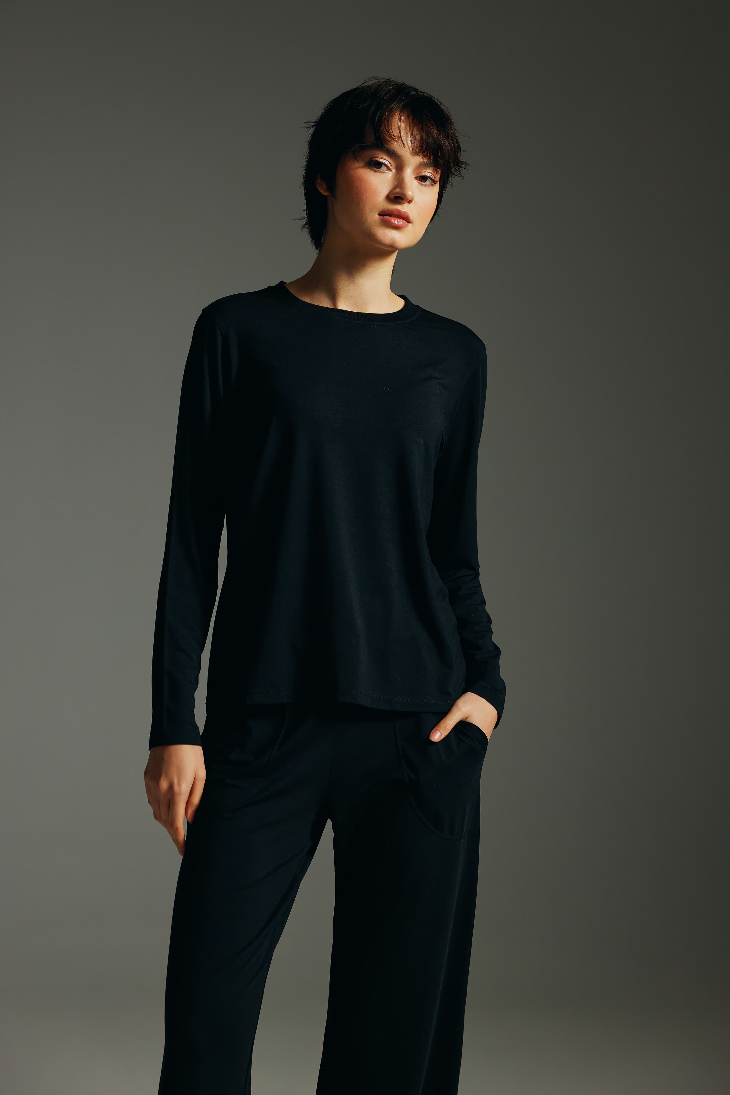 Women's Black Cotton Tee — view 2
