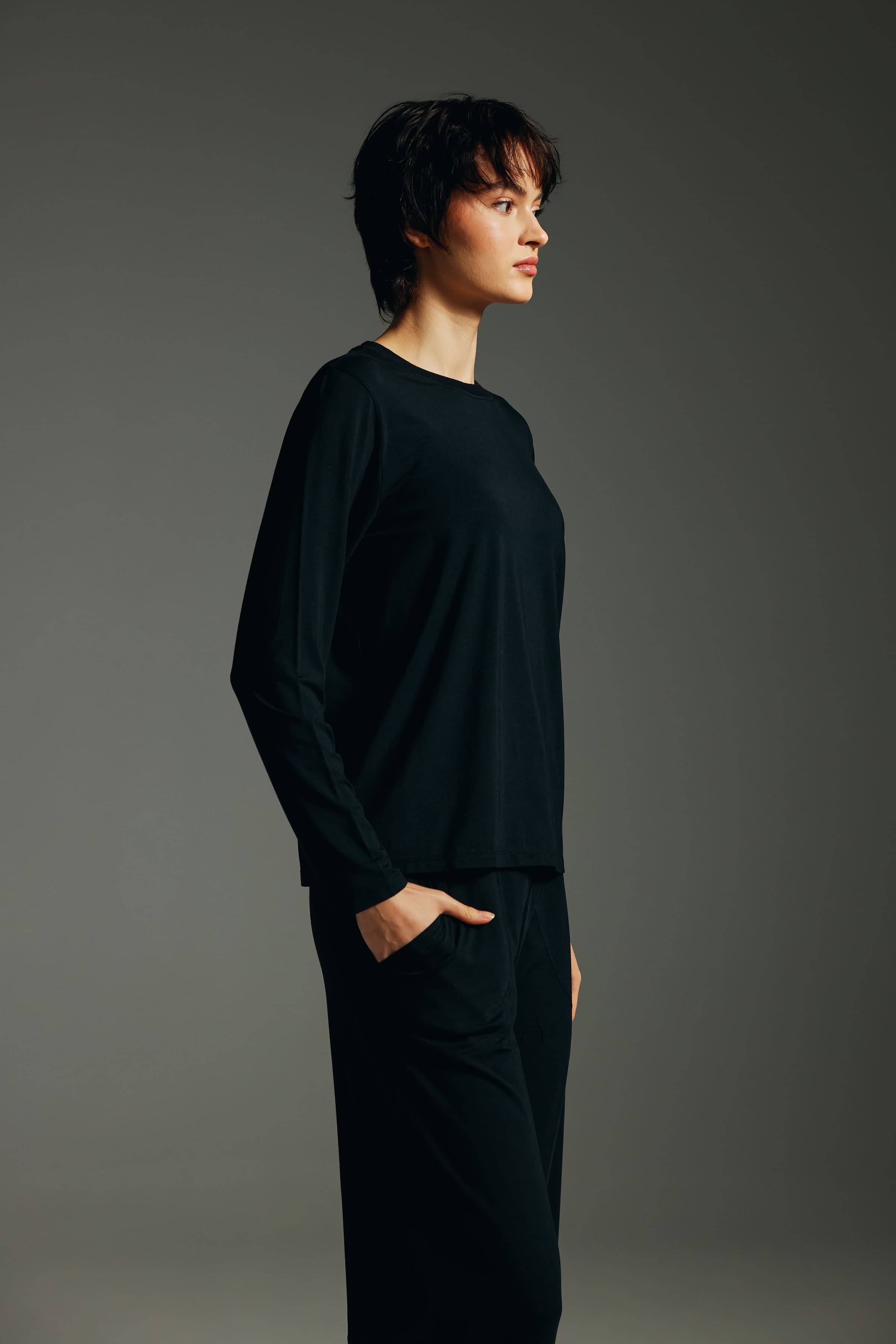 Women's Black Cotton Tee — view 3