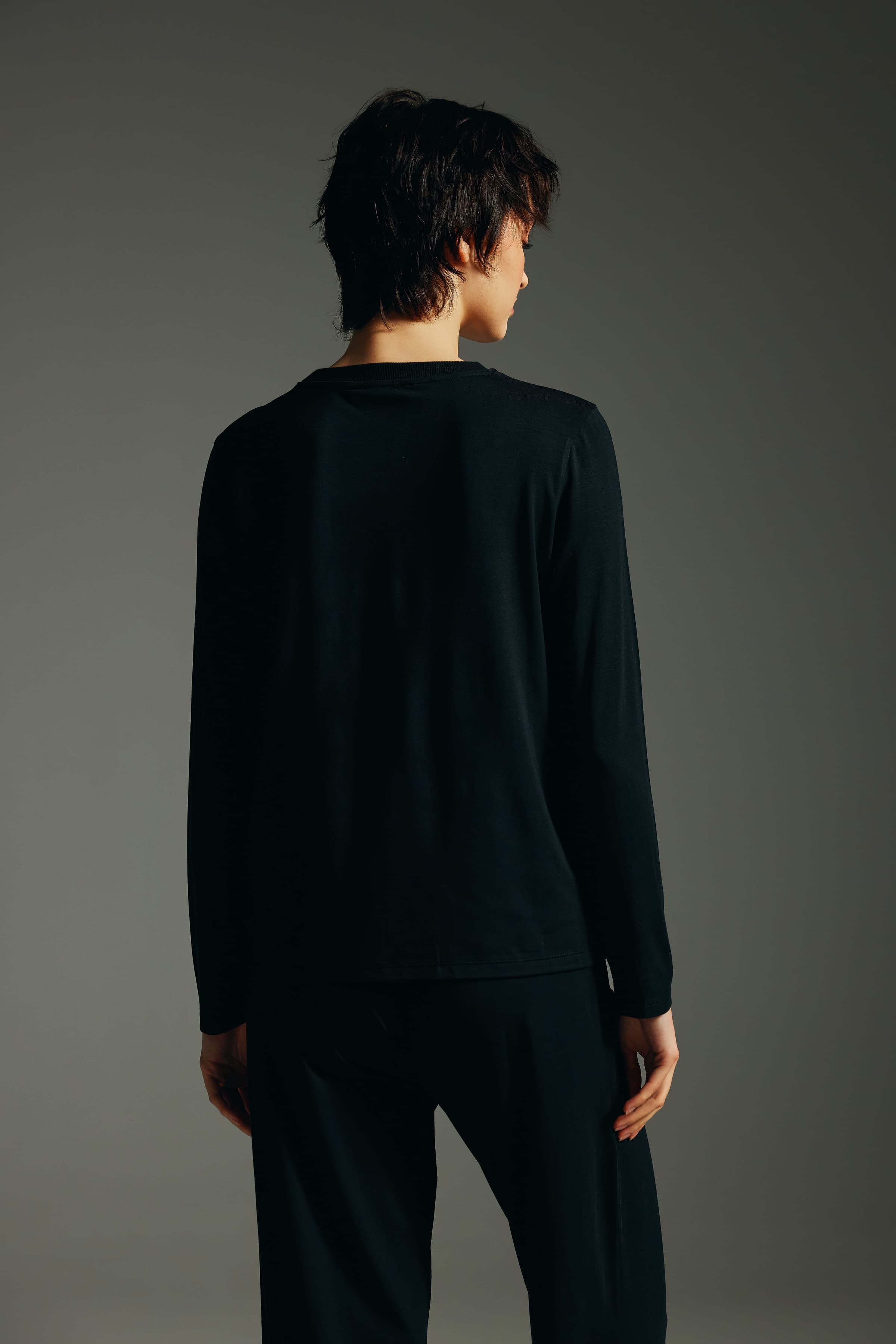 Women's Black Cotton Tee — view 4