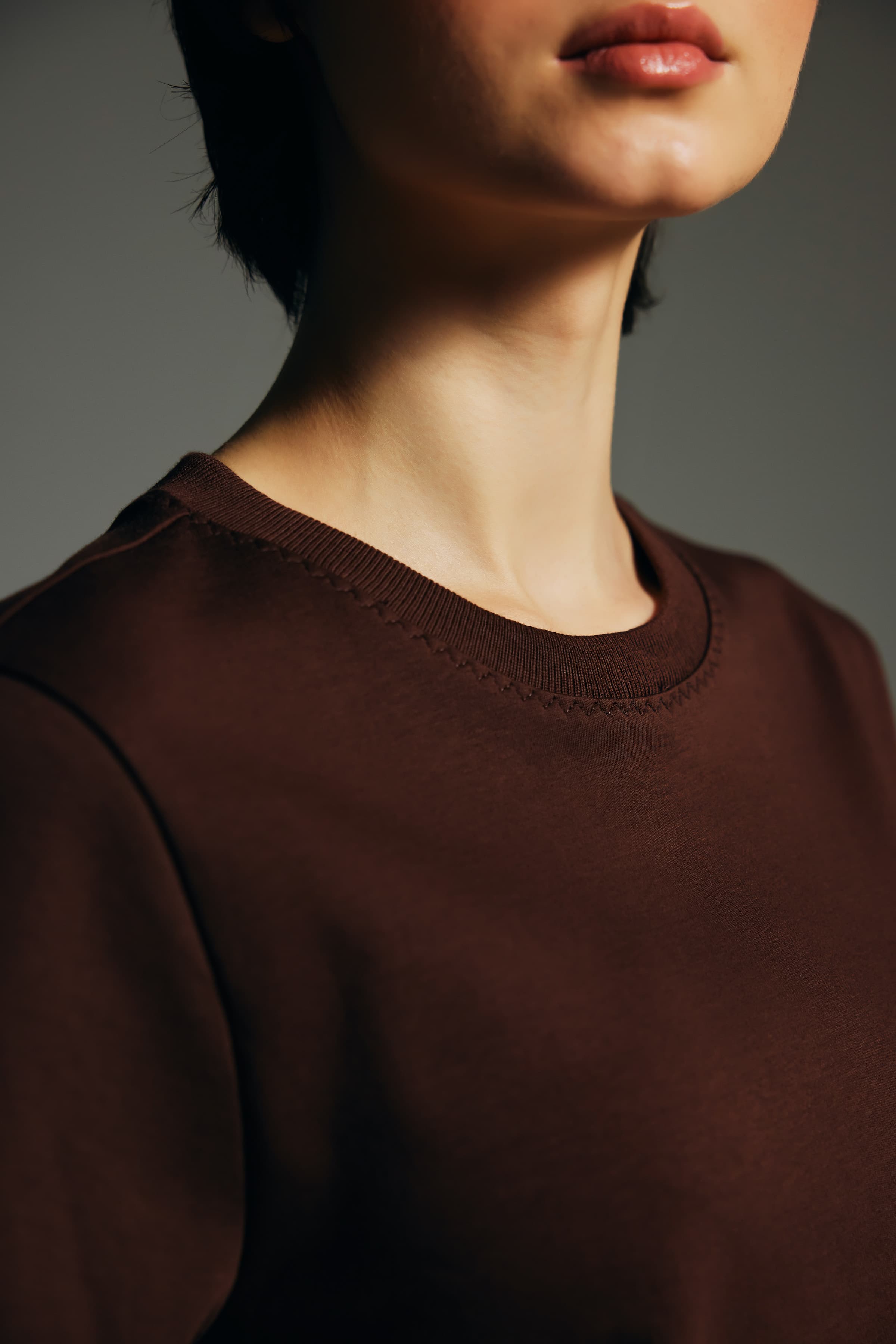 Women's Brown Cotton Tee — view 3