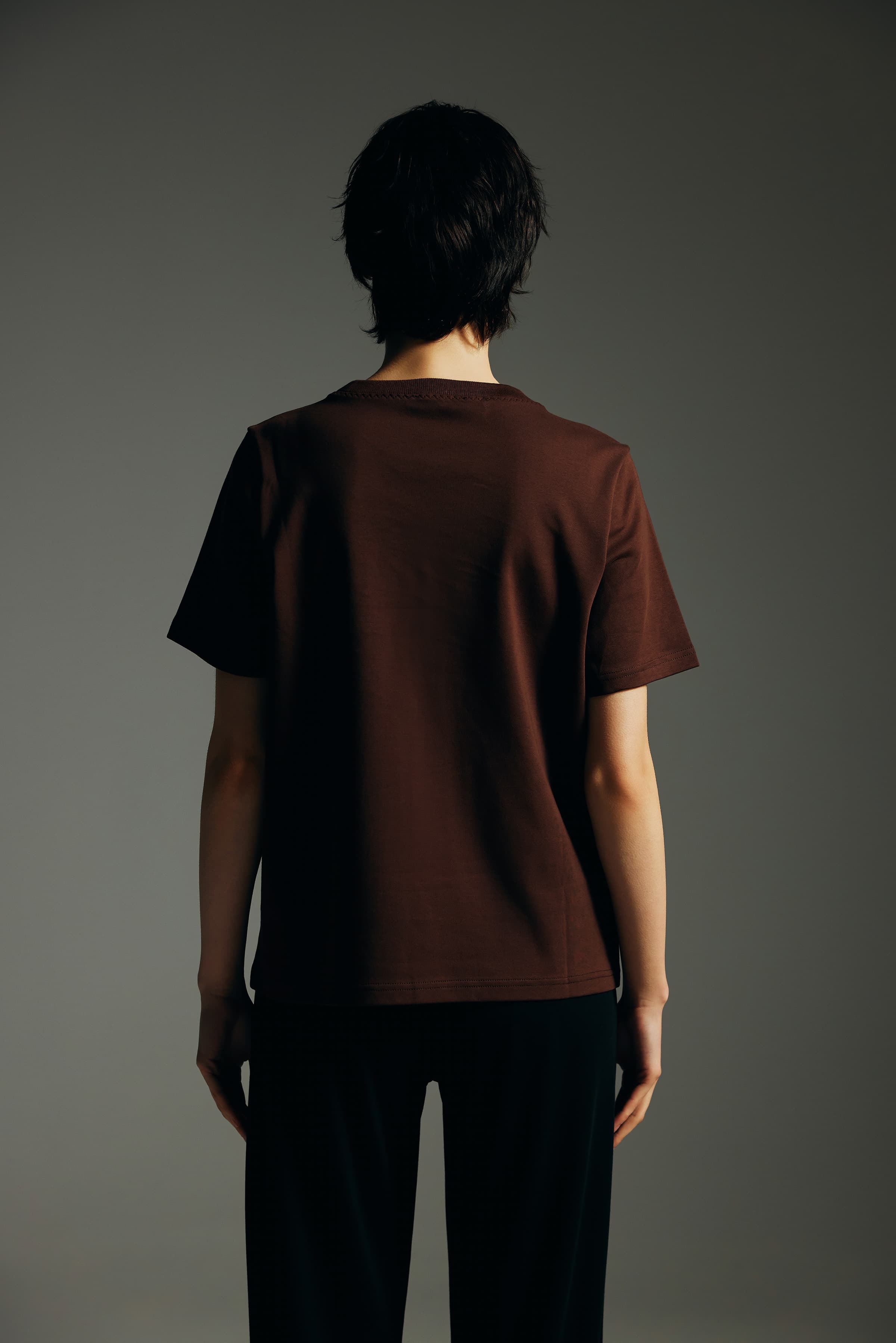 Women's Brown Cotton Tee — view 4